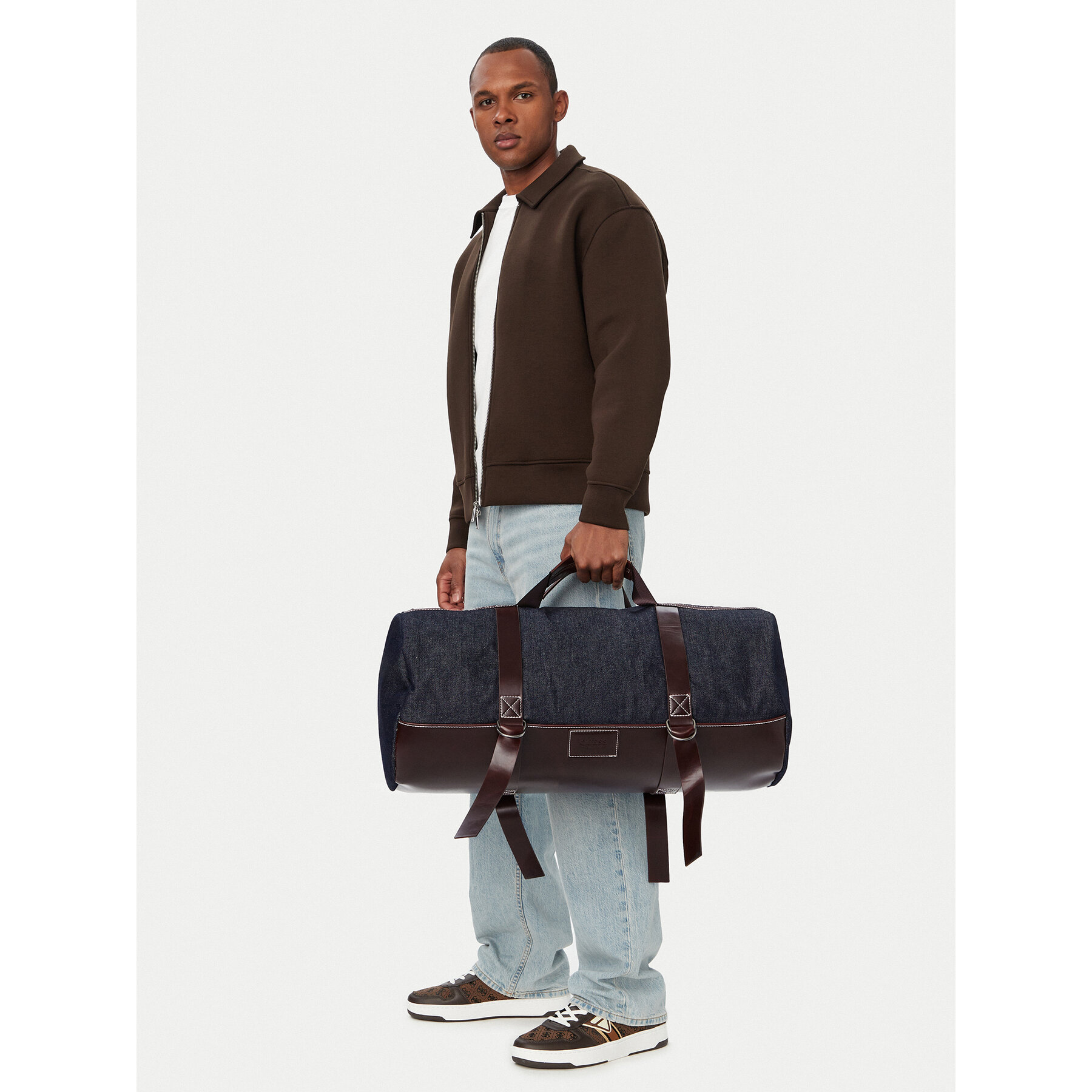 Geantă de weekend Guess Oslo Label TMOSDE P6335 Bleumarin