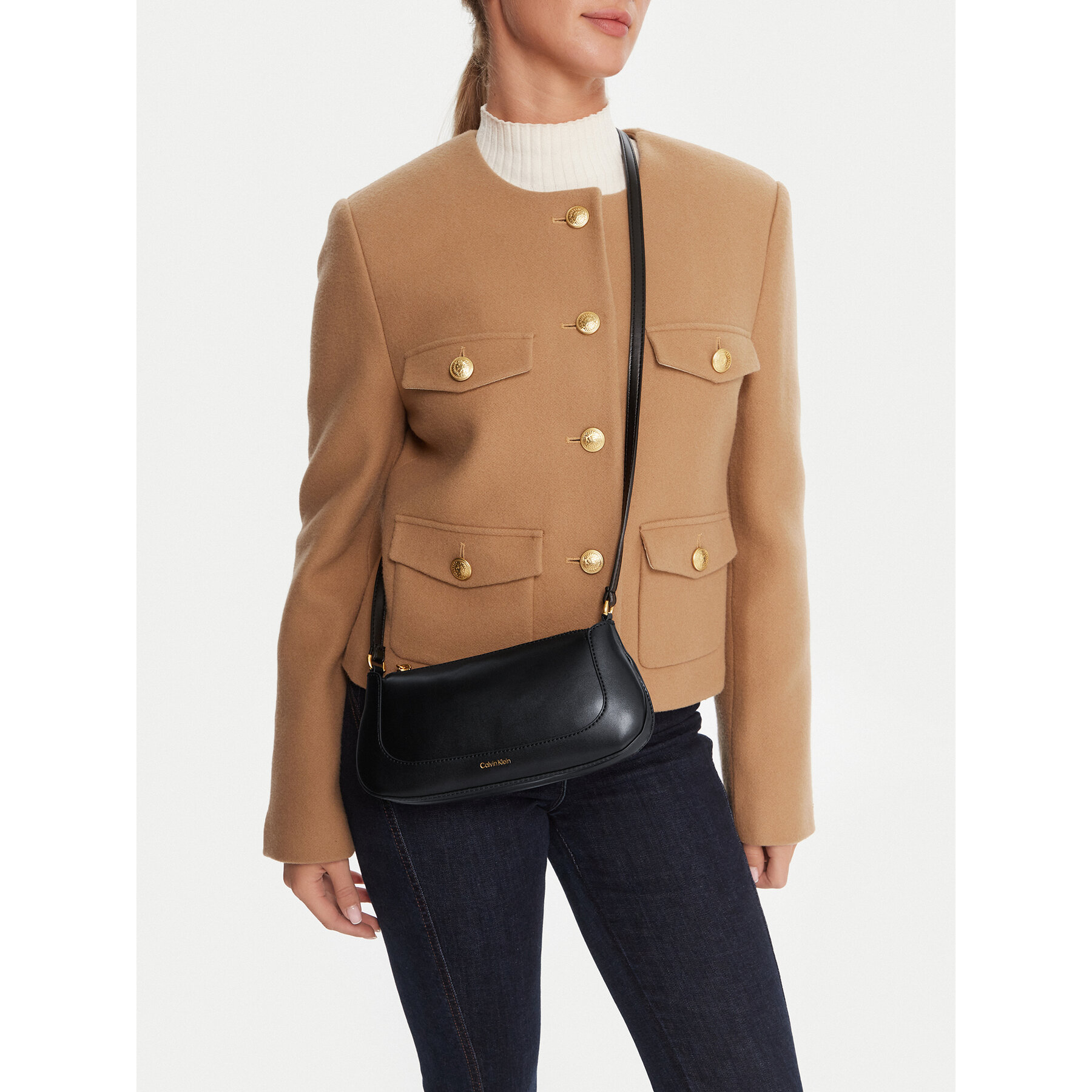 Τσάντα Calvin Klein Hardware Zip Crossbody LV04F1046G Μαύρο