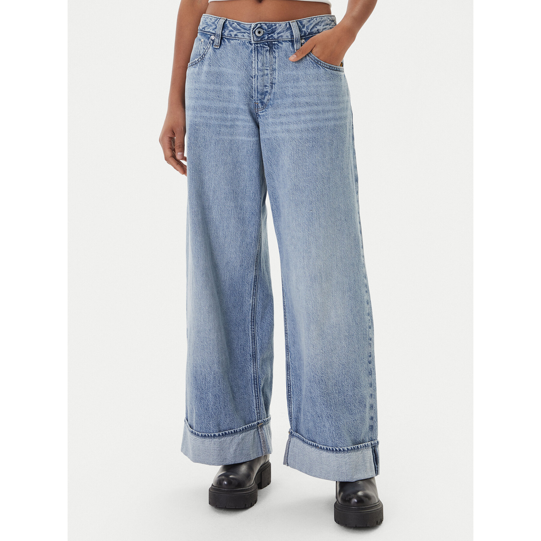 G-Star Raw Traperice Roxx D28394-D536 Svijetloplava Wide Leg