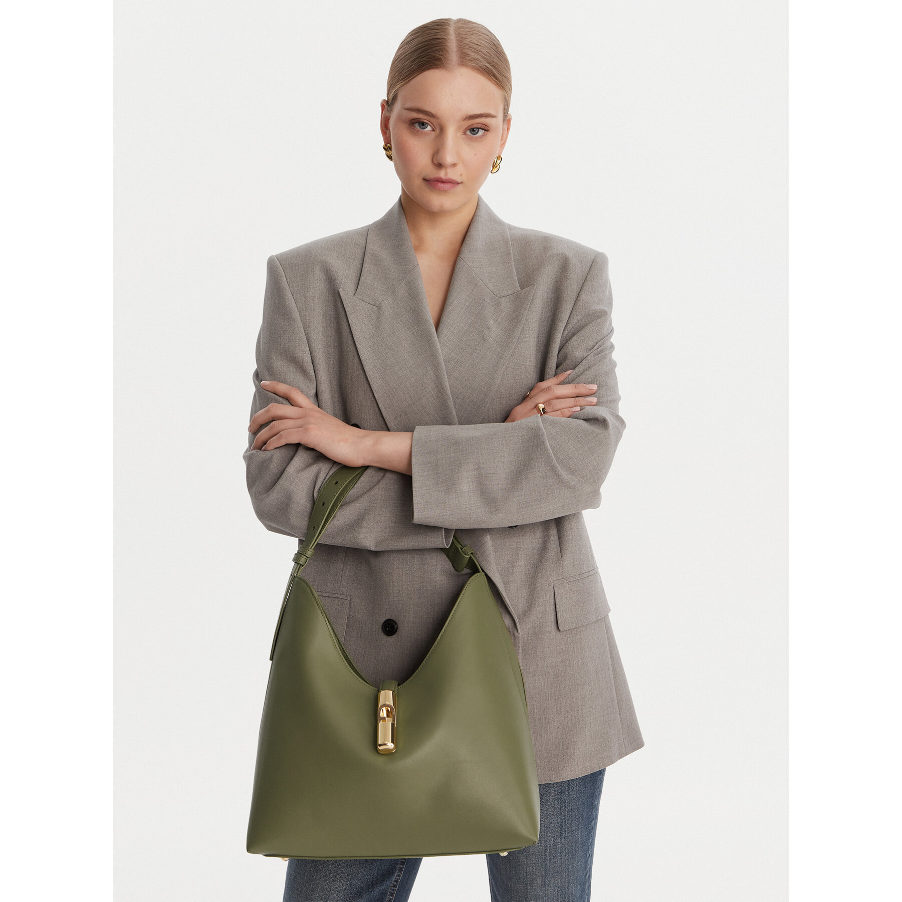 Дамска чанта Furla Goccia M WB01499 BX3104 KH 4555S Зелен