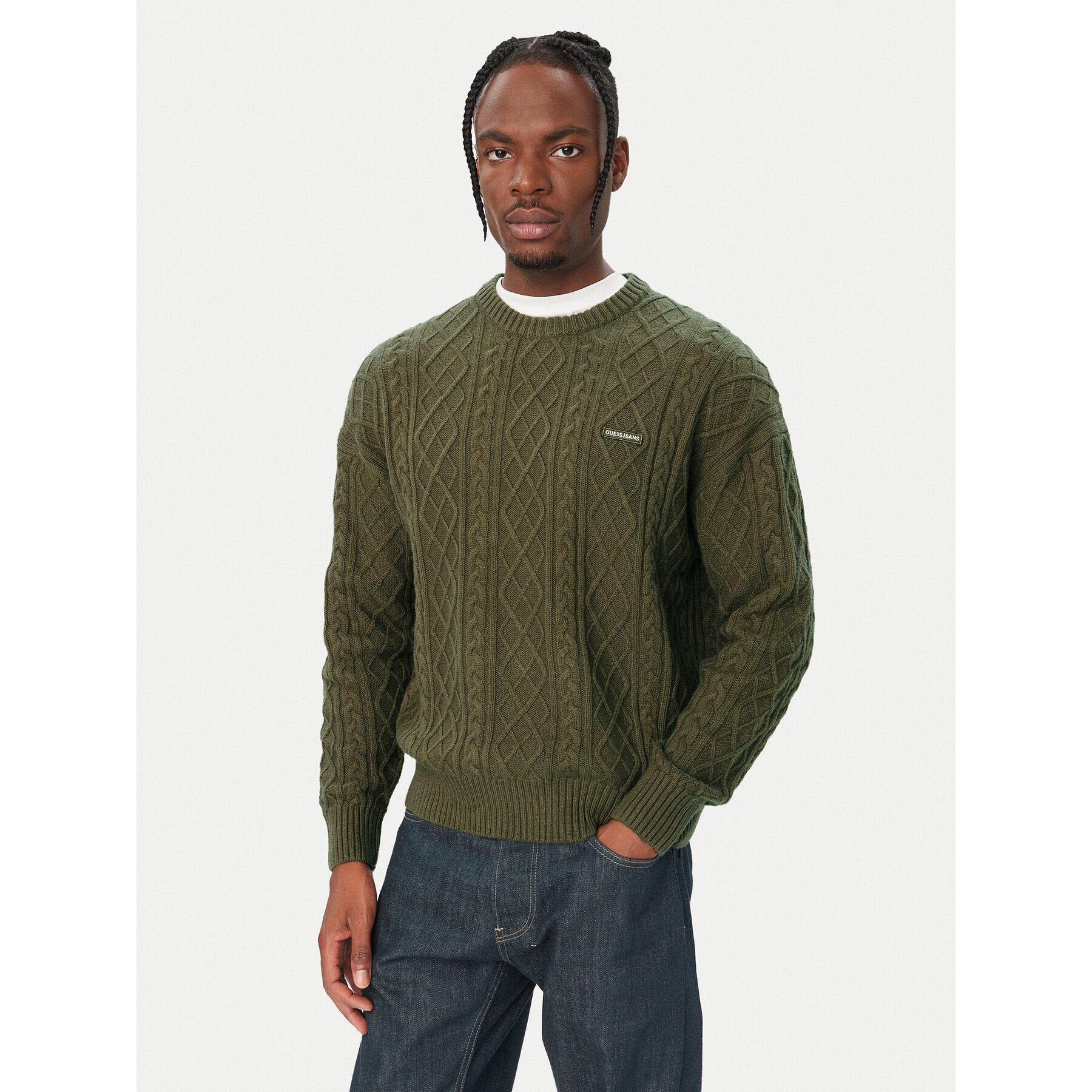 Guess Jeans Pullover M6BR01 Z1224 Grün Regular Fit