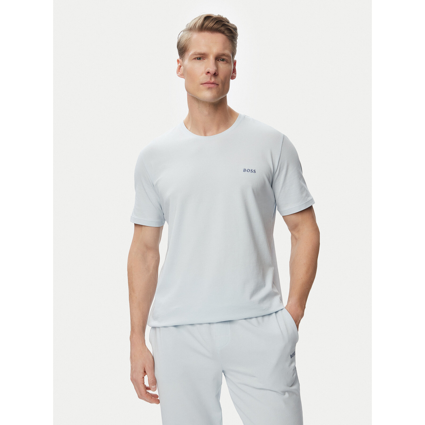 Boss T-Shirt Mix&Match 50515312 Hellblau Regular Fit