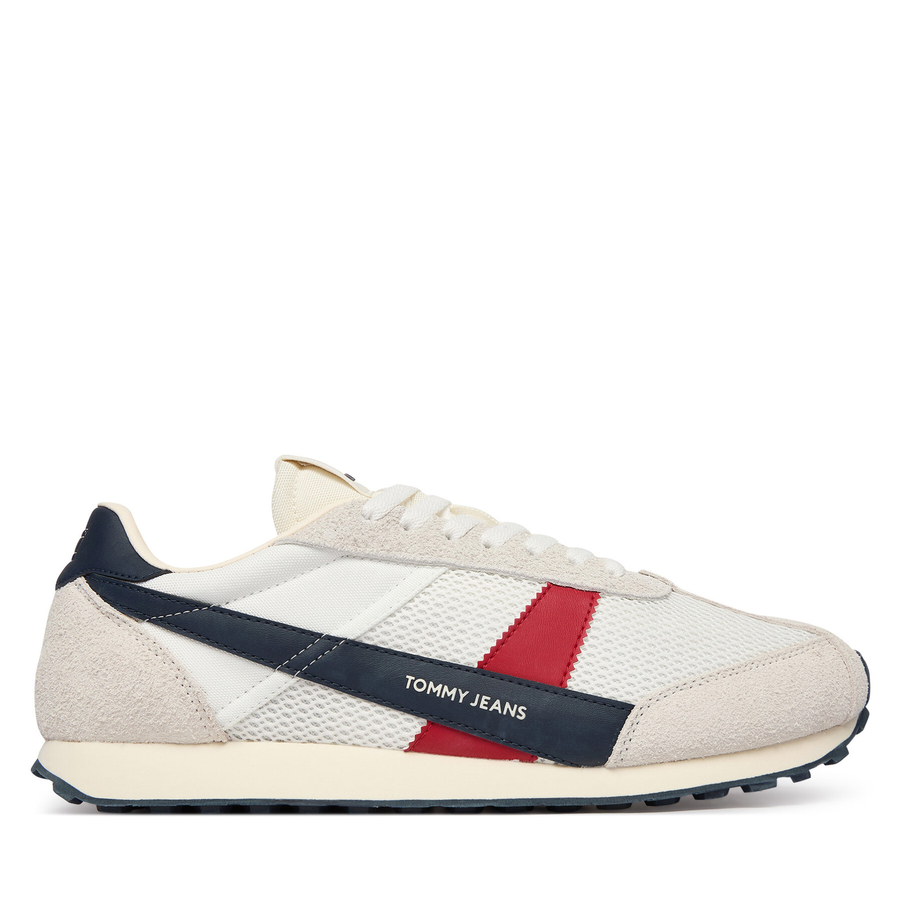 Sneakersy Tommy Jeans Retro Runner Archive Open Mesh EM0EM01715 Biela