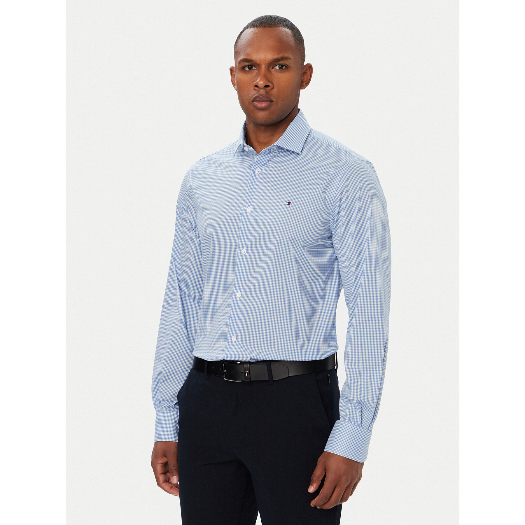 Tommy Hilfiger Hemd Gingham MW0MW42931 Hellblau Slim Fit