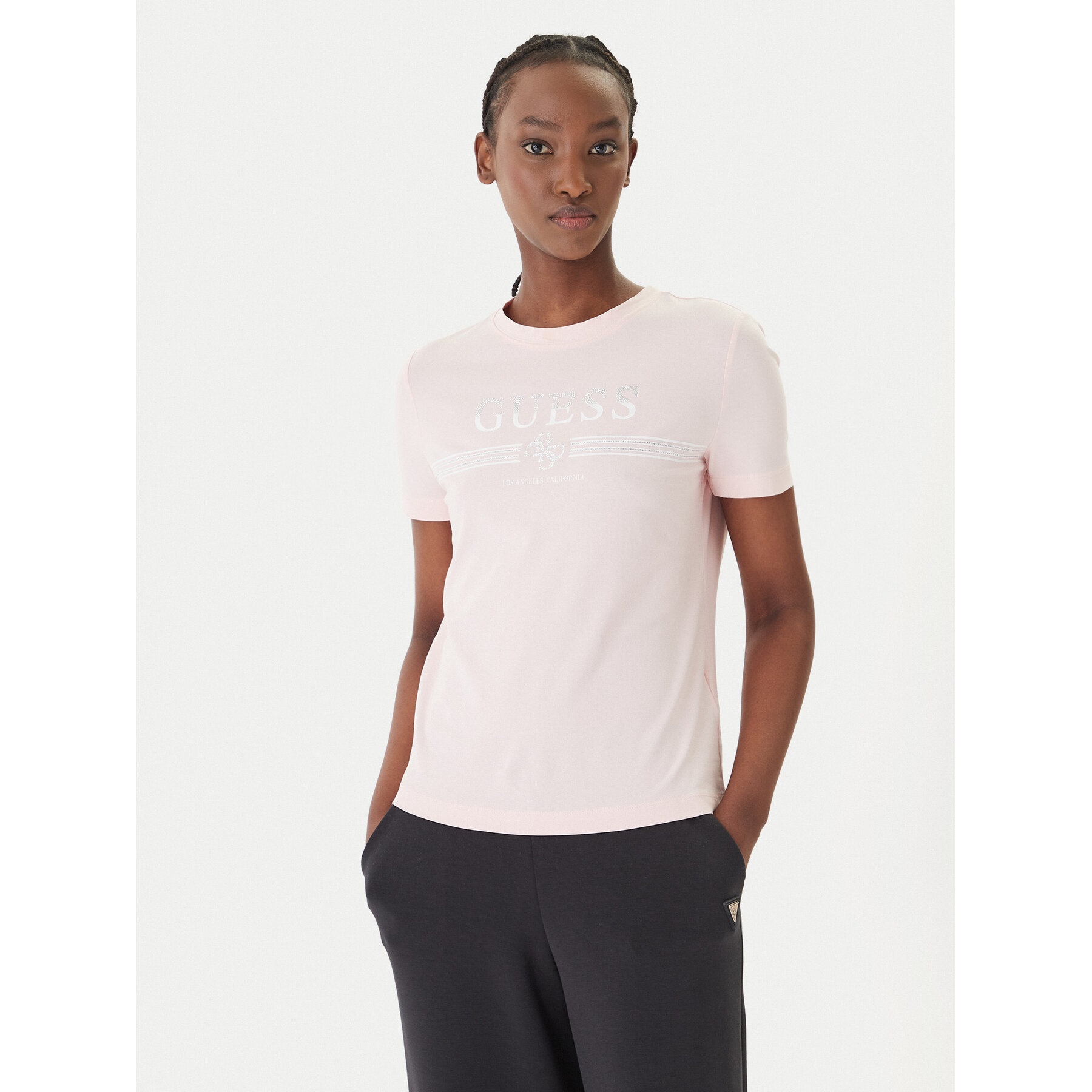 Guess T-Shirt V6GI07 K2968 Rosa Regular Fit
