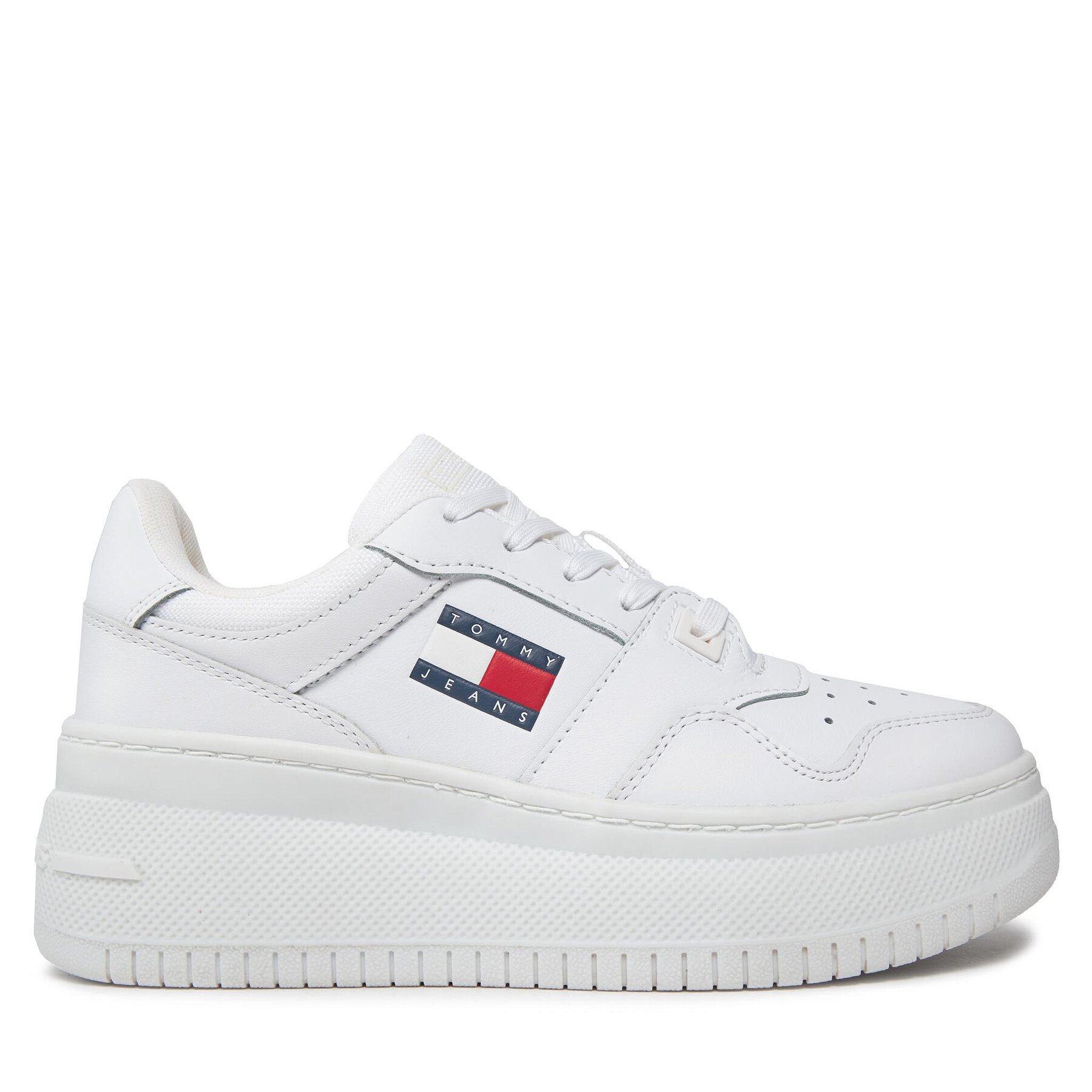 Sneakers Tommy Jeans Tjw Retro Basket Flatform Ess EN0EN02506 Blanc