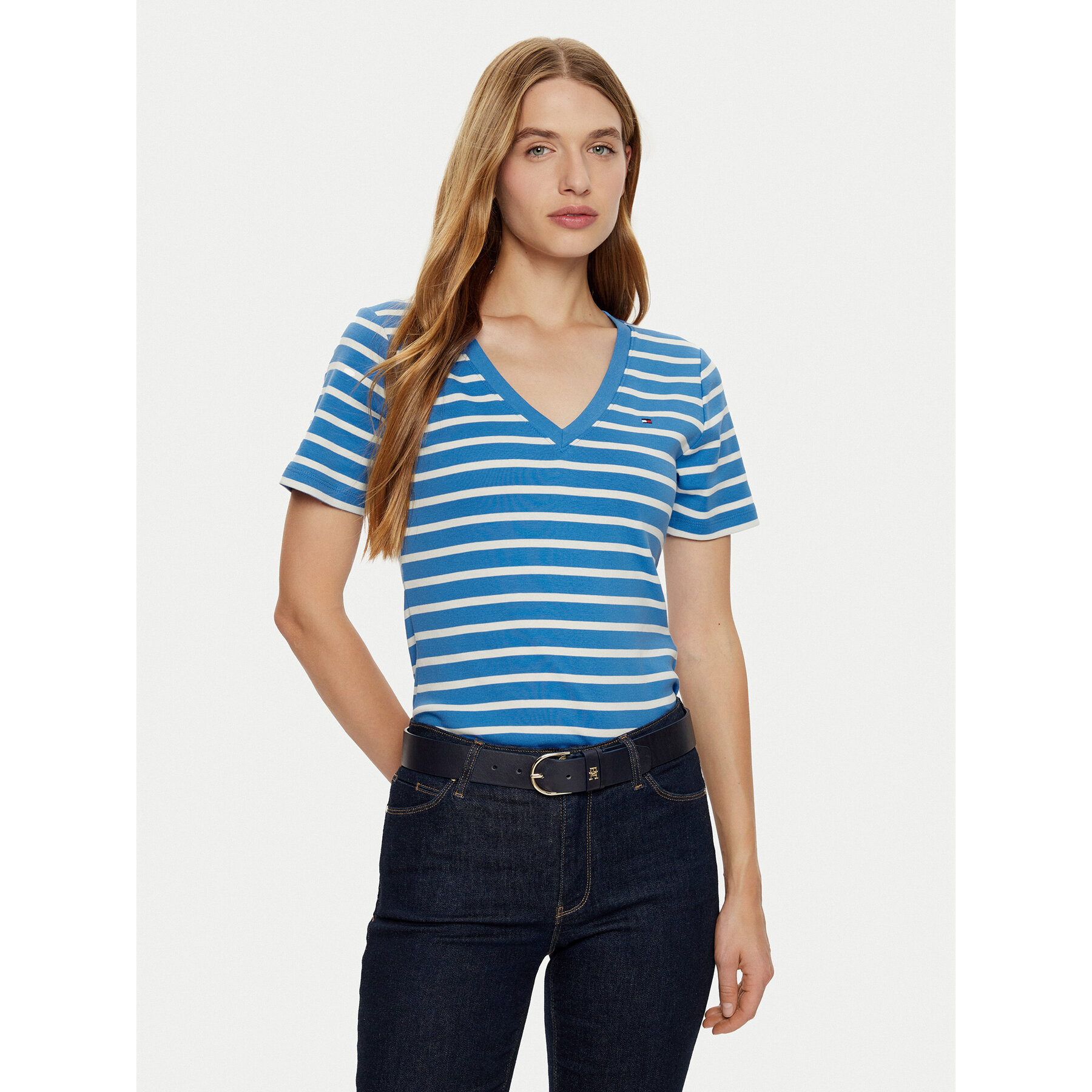 Tommy Hilfiger T-Shirt New Cody WW0WW40584 Blu Slim Fit