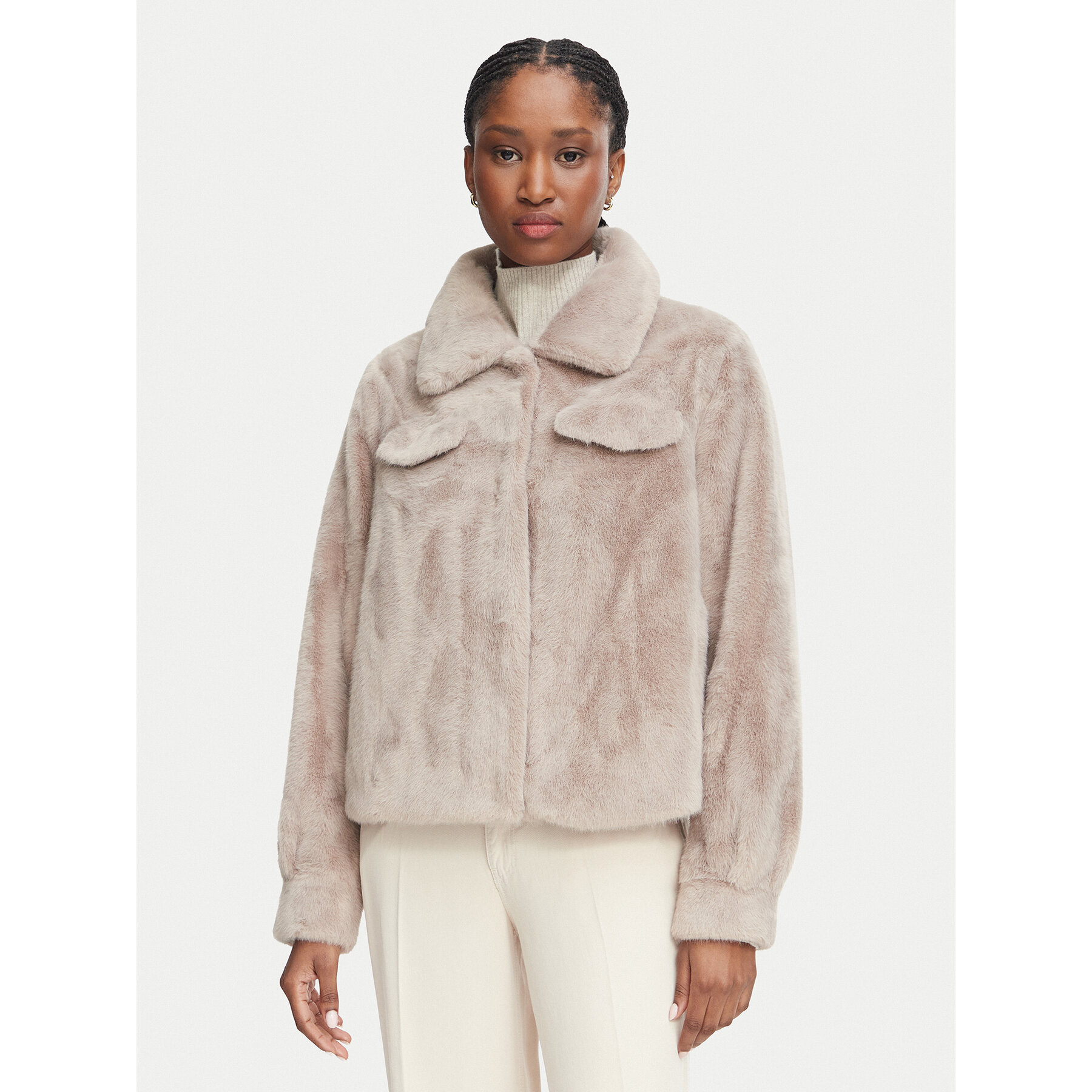 Bomboogie Pelzmantel JW8683TFSB6 Beige Regular Fit