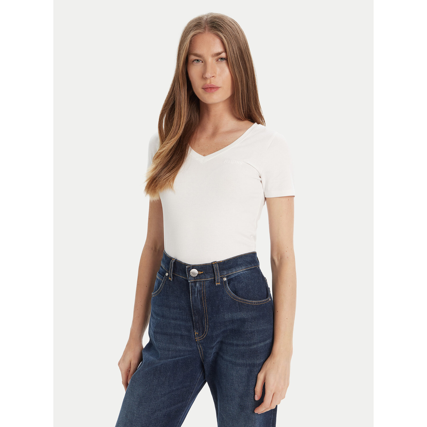 Guess Póló O5RI02 KBBU1 Fehér Regular Fit