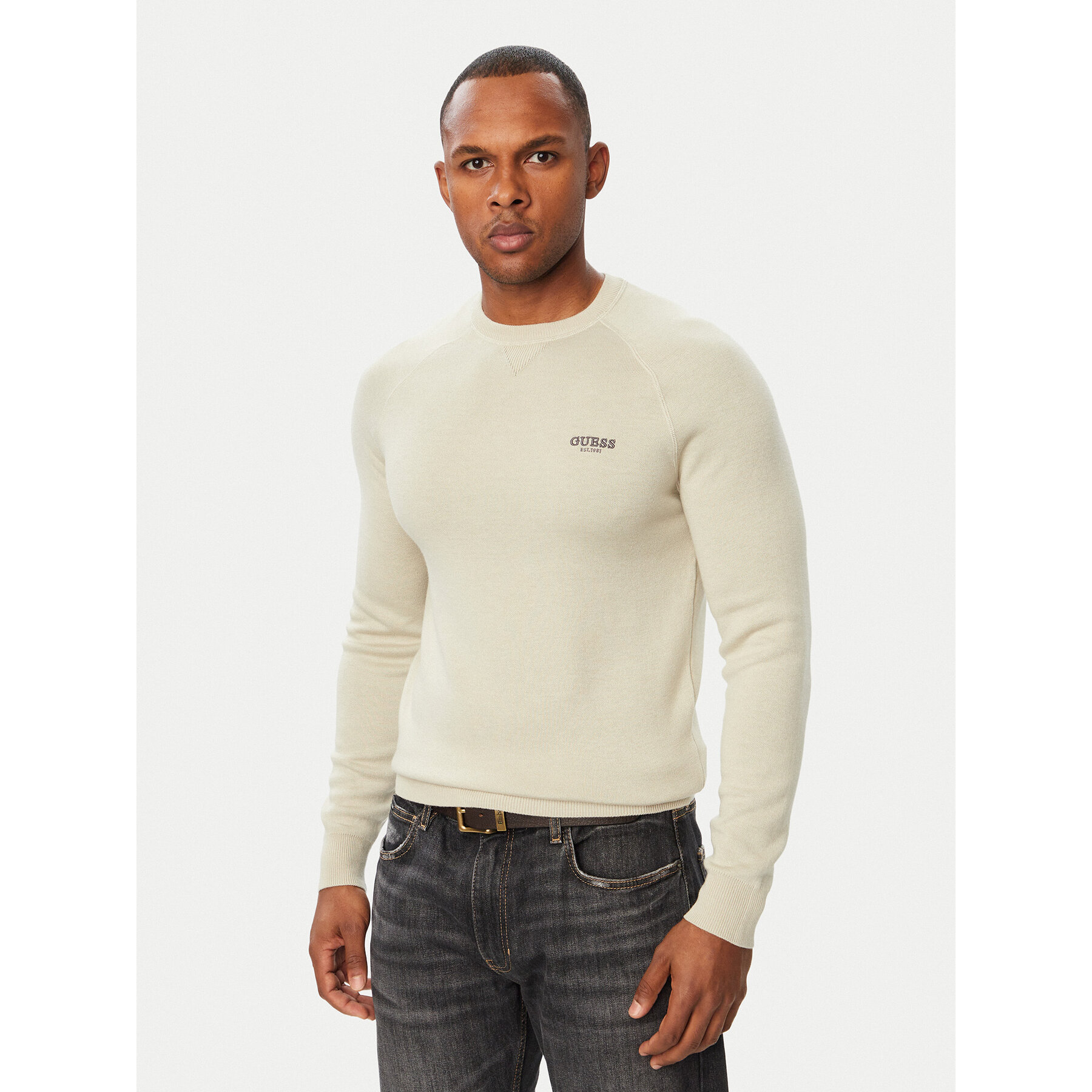 Guess Pullover M6BR13 Z1361 Hellbeige Regular Fit