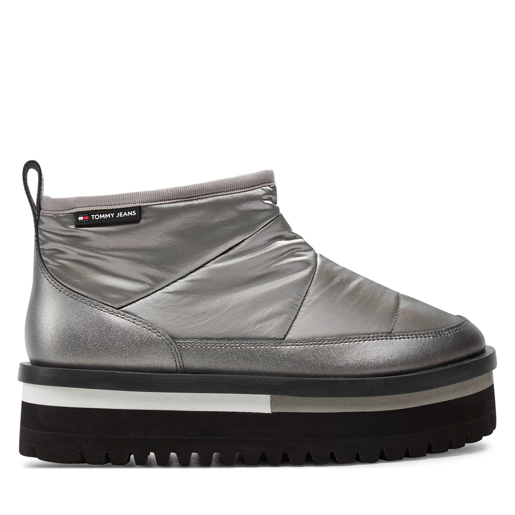 Cizme de zăpadă Tommy Jeans Tjw Nylon Flatform Boot Wl EN0EN02689 Argintiu