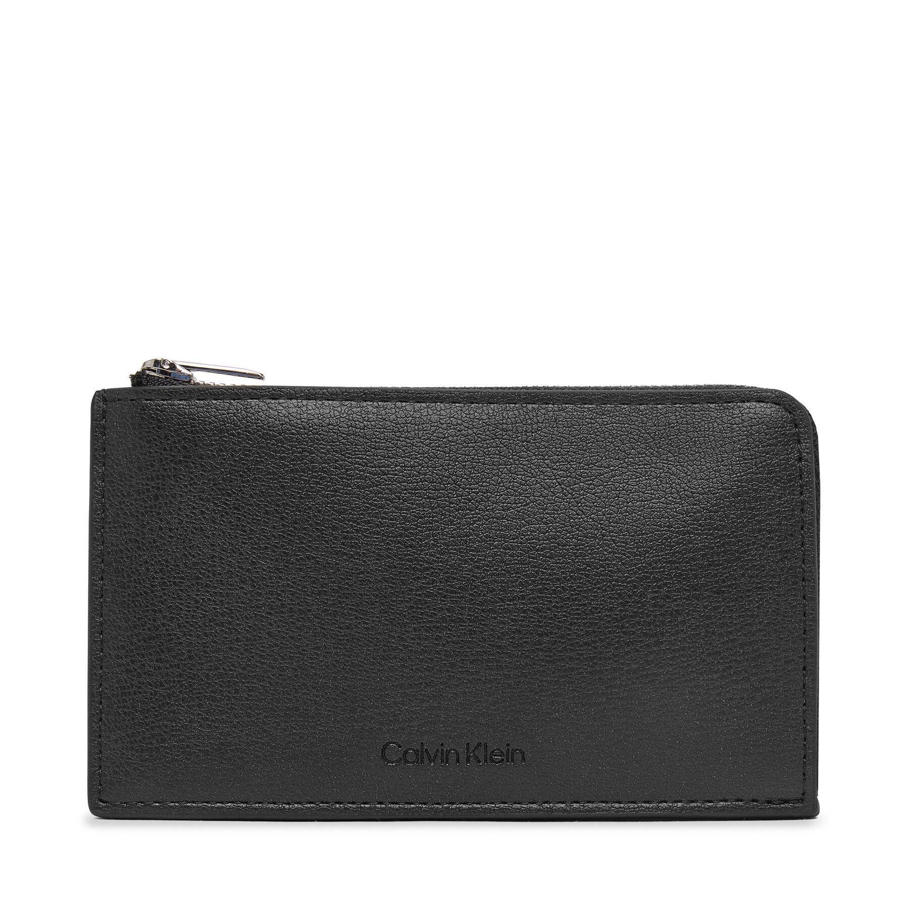 Puzdro na kľúče Calvin Klein Foil Logo L-Zip Cardcase LV04F1317G Čierna