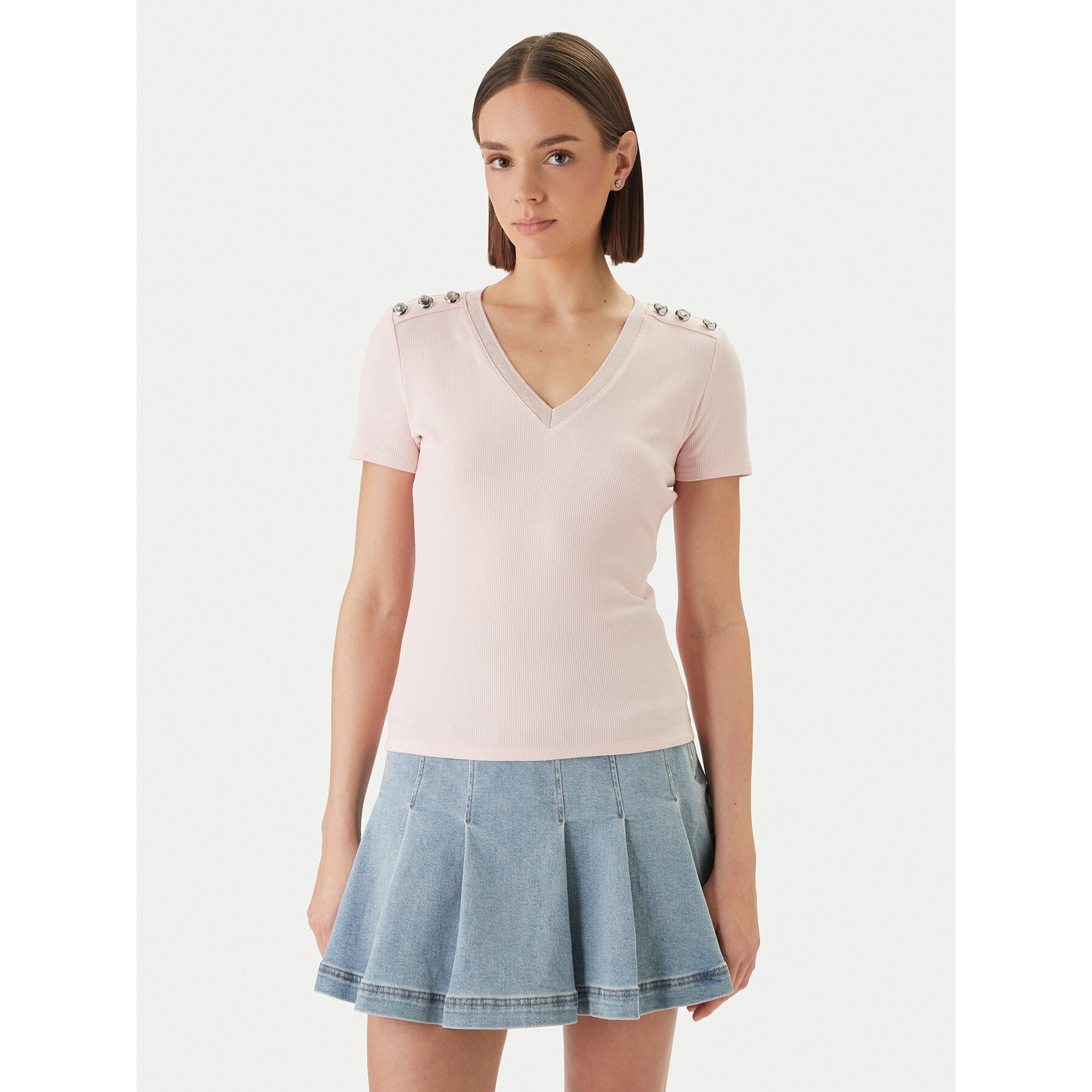 Morgan Bluse 251-DOMANI Rosa Slim Fit