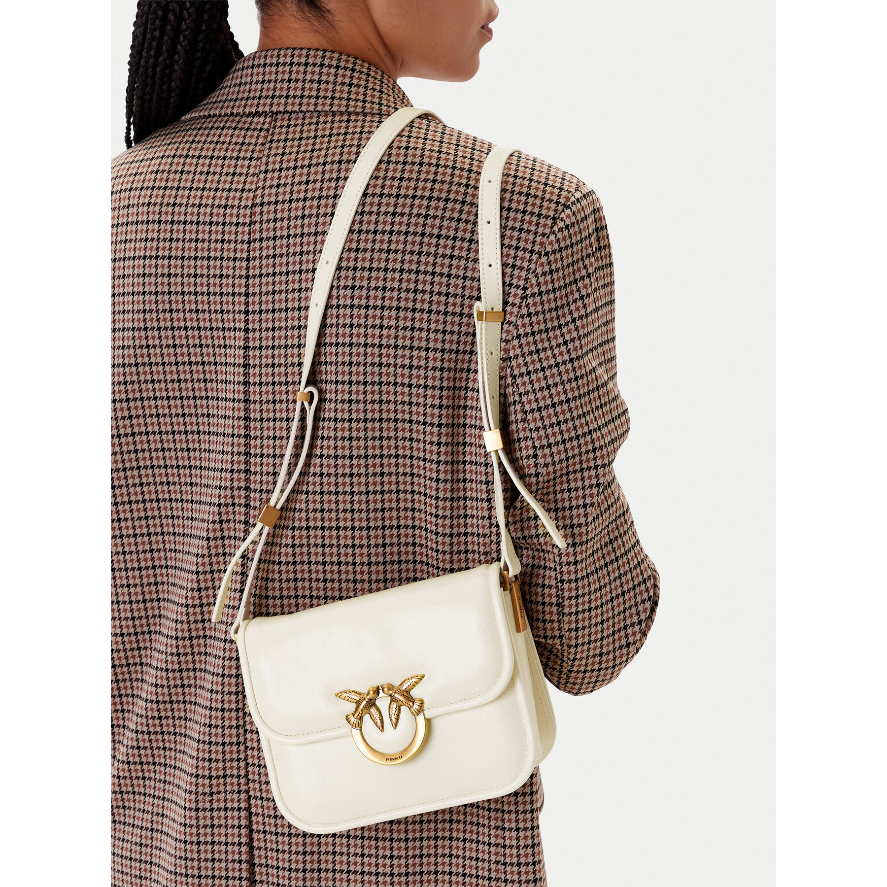 Borsetta PINKO Love Box Bag Fl Mini PE 25 PLTT 104297 A26J Écru