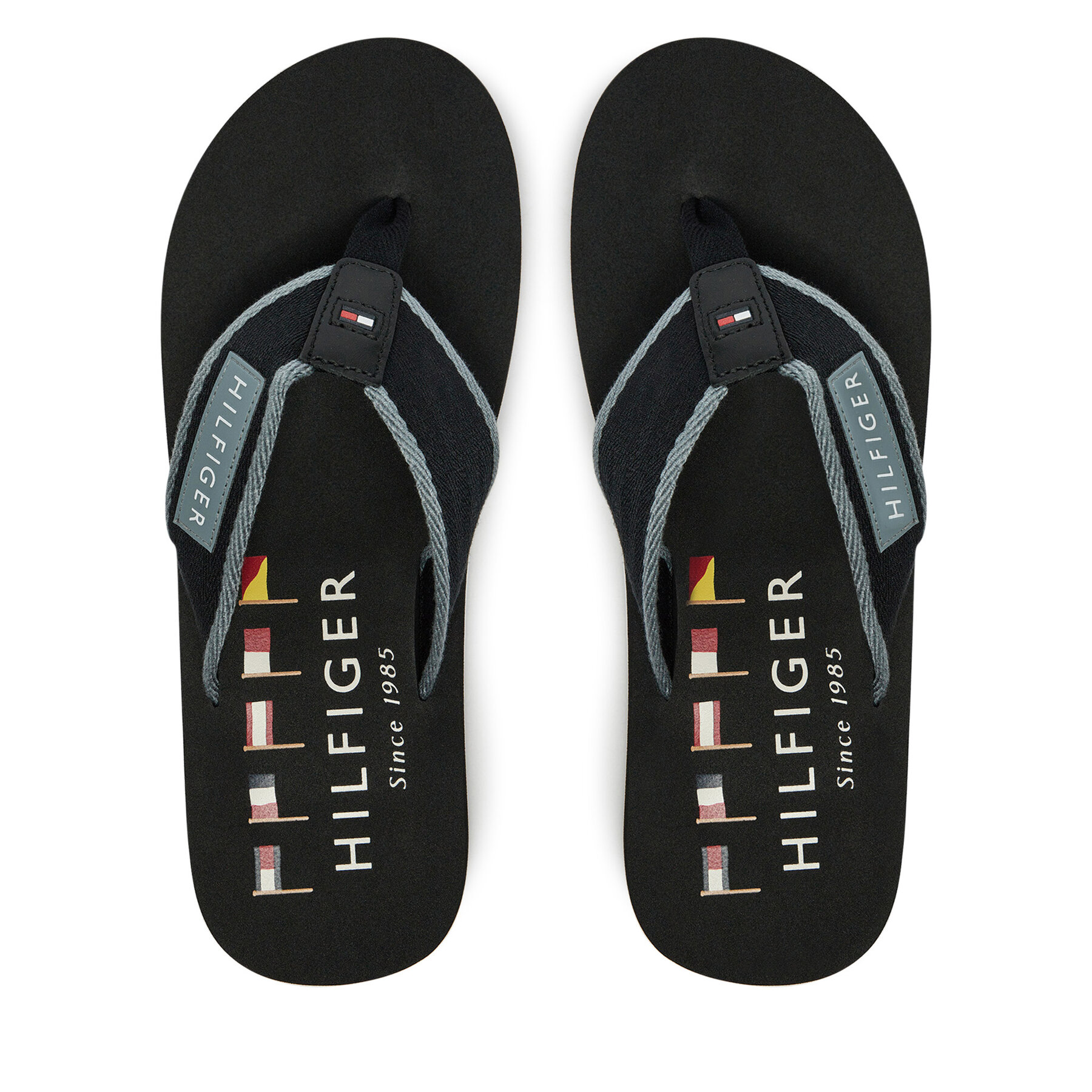 Čības uz pirksta Tommy Hilfiger Patch Hilfiger Beach Sandal FM0FM05435 Melns