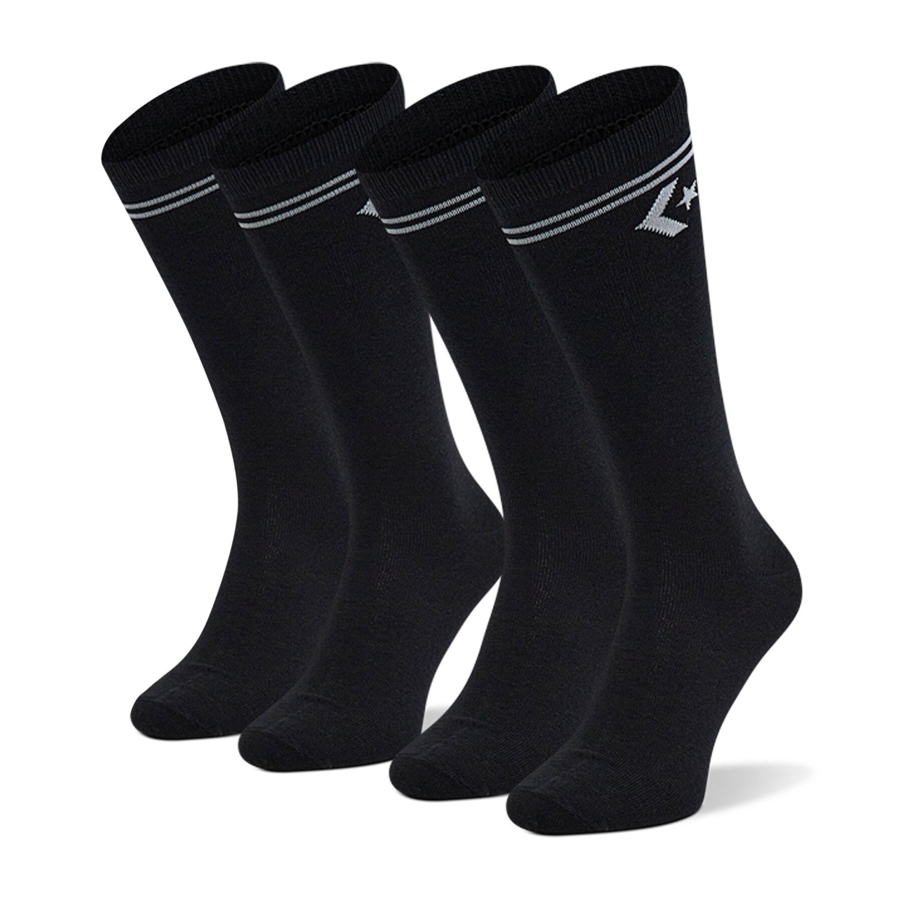 Set di 2 paia di calzini lunghi da uomo Converse E1025B-2020 Nero, Taglia 43_46, taglia : 43_46