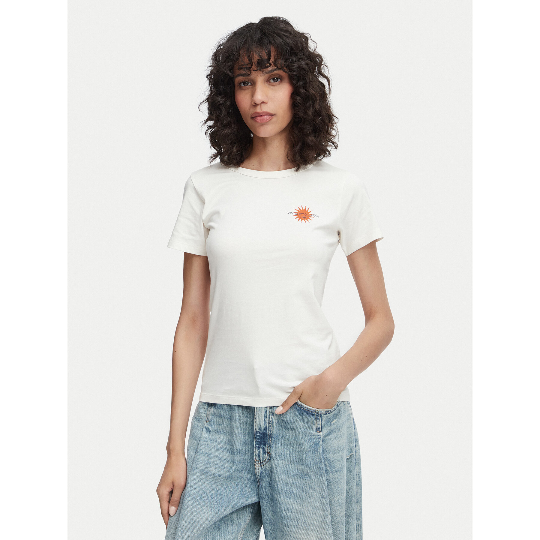 HUGO T-Shirt Deloris 5 50571074 Weiß Regular Fit
