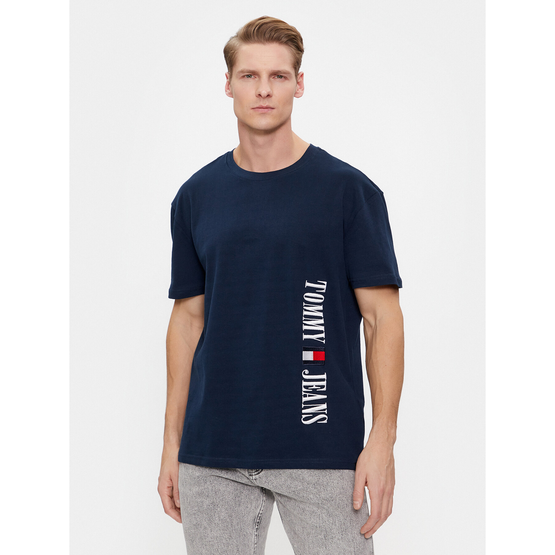 Tommy Jeans T-Shirt Archive DM0DM18295 Σκούρο μπλε Regular Fit