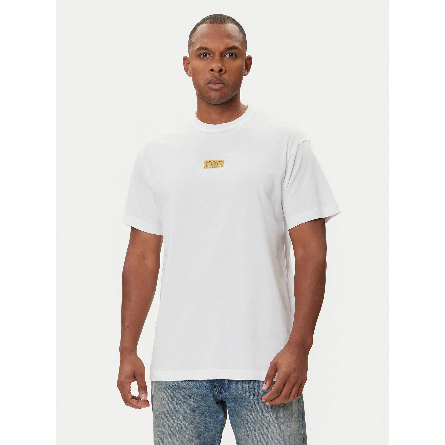 Versace Jeans Couture T-Shirt 79GAHT08 CJ00T Weiß Regular Fit