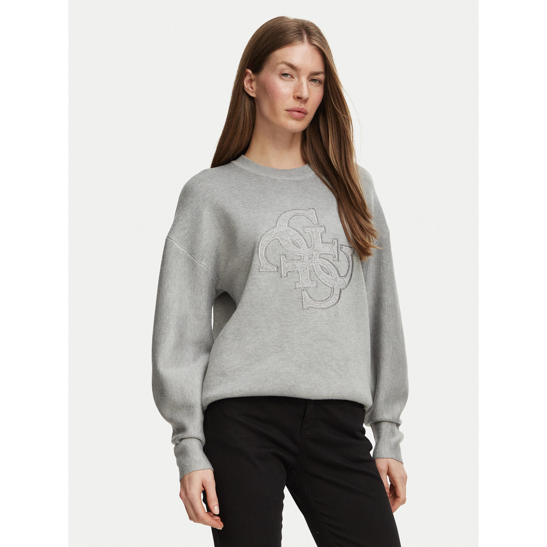 Guess Pullover W6BR52 Z1453 Grau Regular Fit
