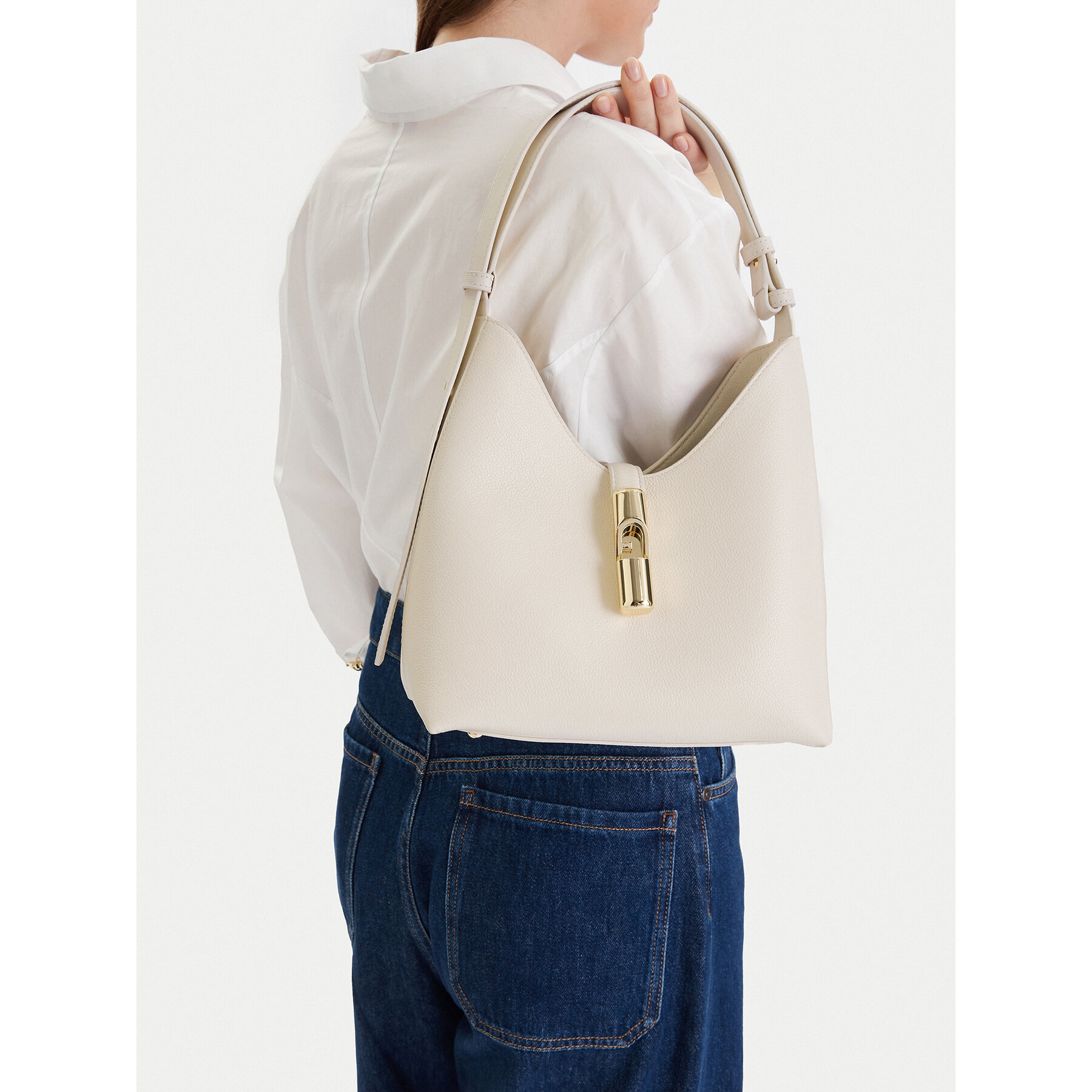 Borsetta Furla Goccia S WB01979 BX3353 KH PNN00 Écru