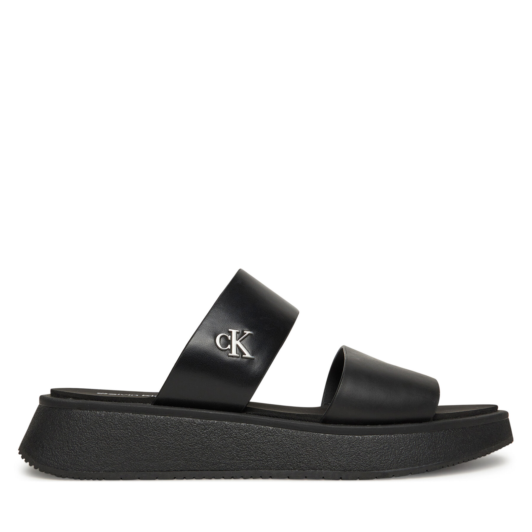 Damskie Klapki Calvin Klein Jeans, Rozmiar 36 Czarny Sandal Slide Double Strap YW0YW01694