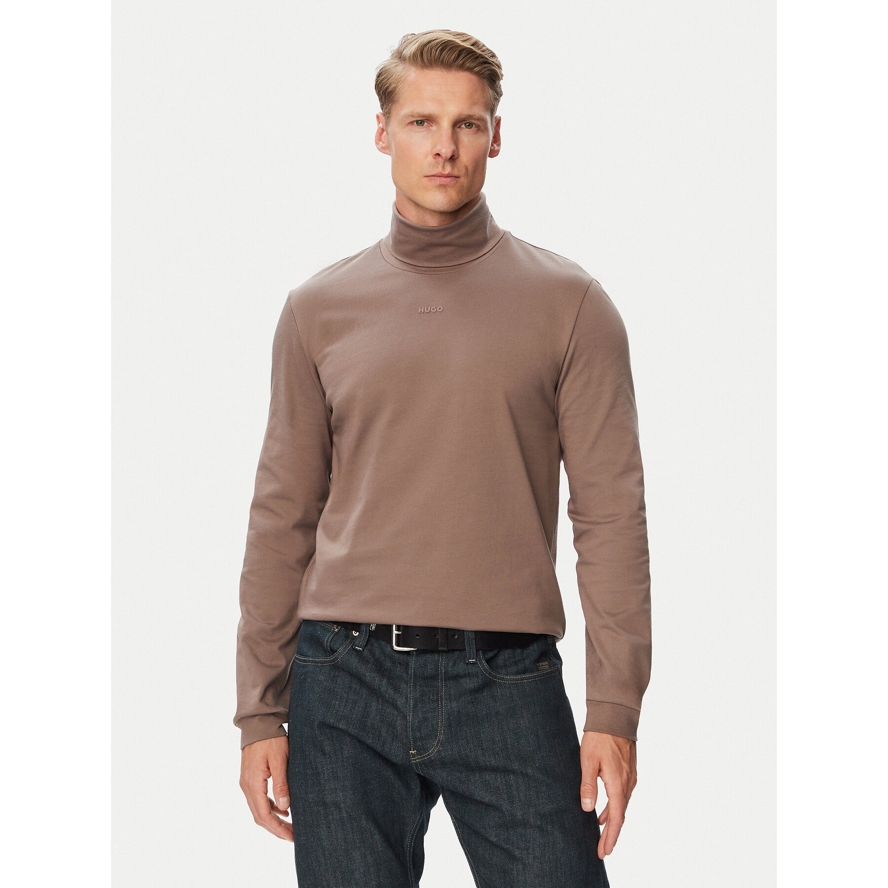 HUGO Rollkragenpullover Daporollo 50547372 Braun Regular Fit