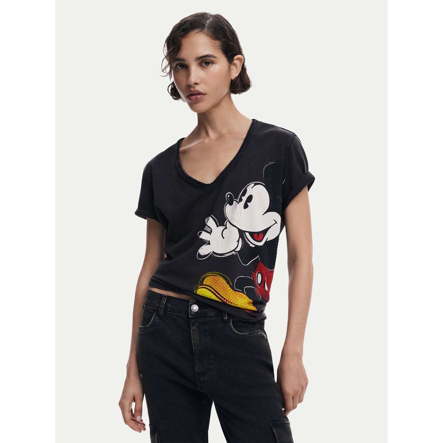 Desigual T-Shirt Mickey Joker 25SWTKAG Μαύρο Regular Fit