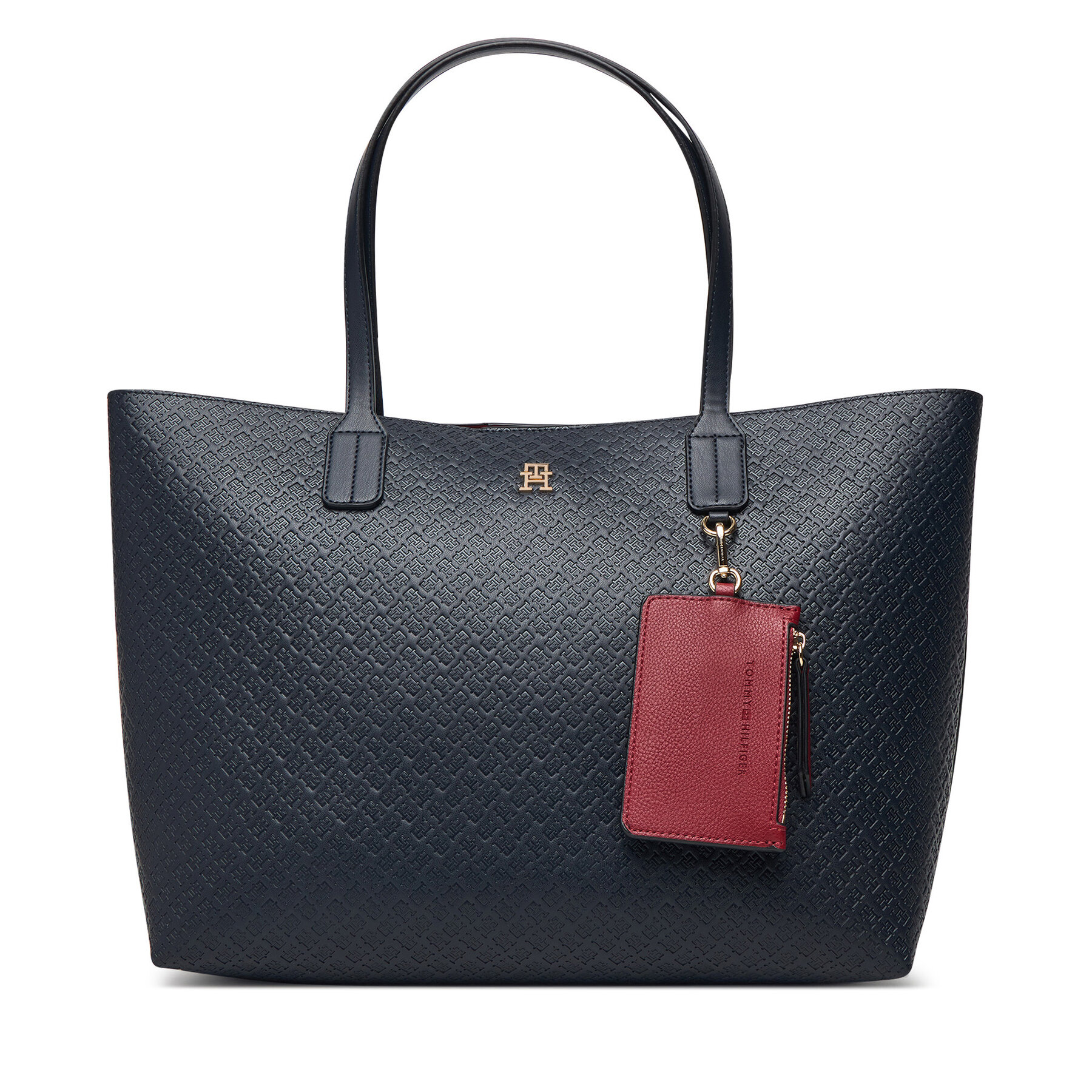 Kabelka Tommy Hilfiger Th Icon Tote Mono AW0AW19004 Tmavomodrá