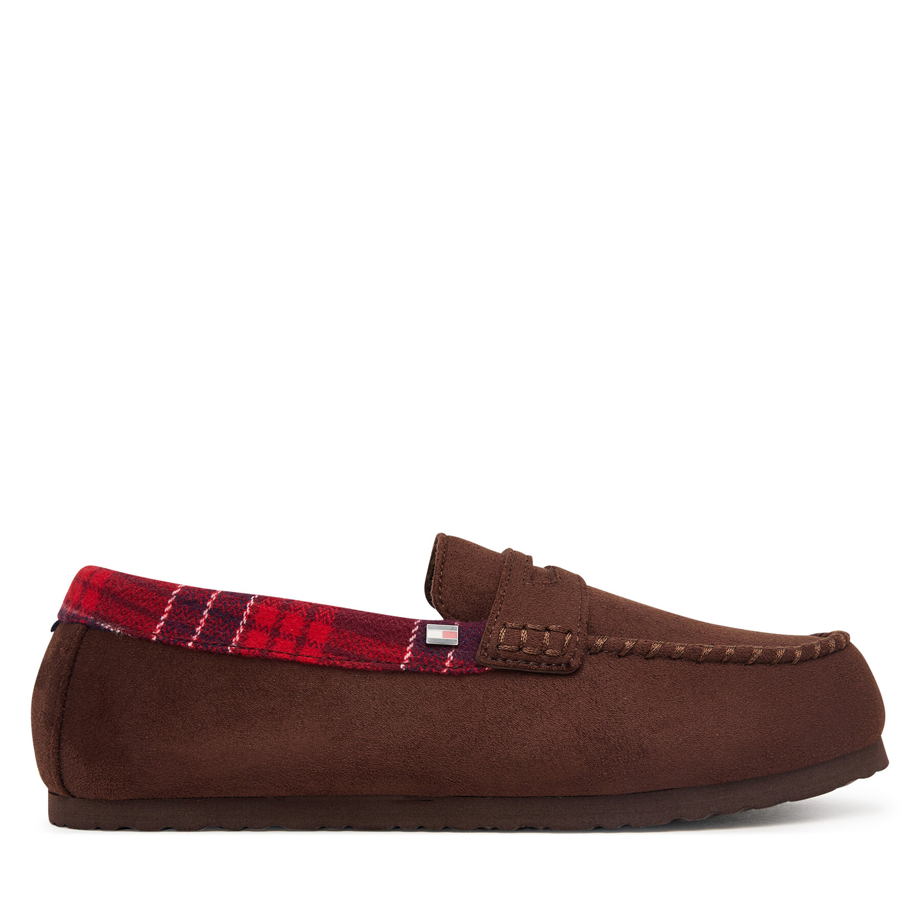 Naminės šlepetės Tommy Hilfiger Hilfiger Check Driver House Shoe FM0FM06013 Tamsiai ruda