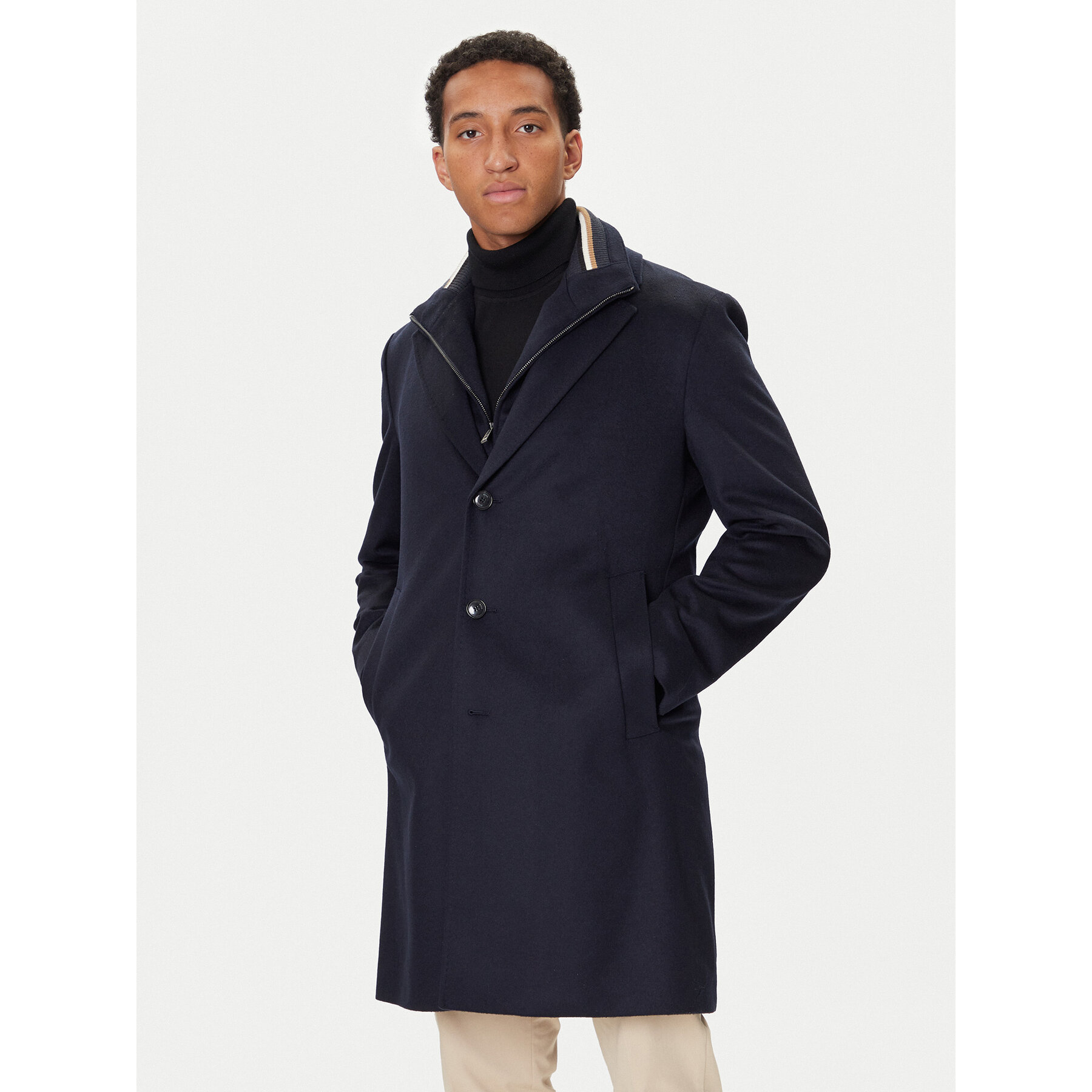 BOSS Wollmantel H-Jared 50551085 Dunkelblau Regular Fit