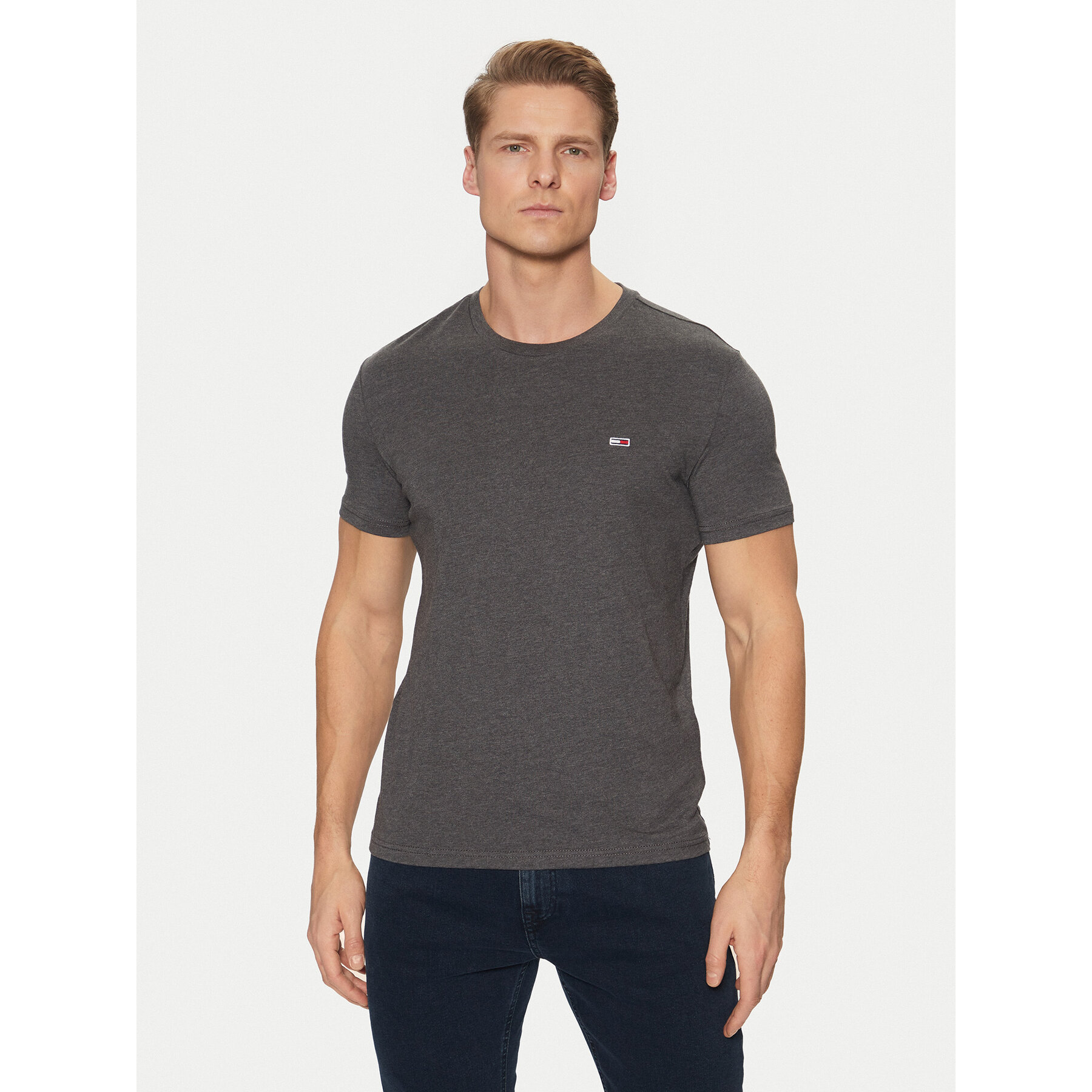 Tommy Jeans T-Shirt Jaspe DM0DM20363 Γκρι Slim Fit