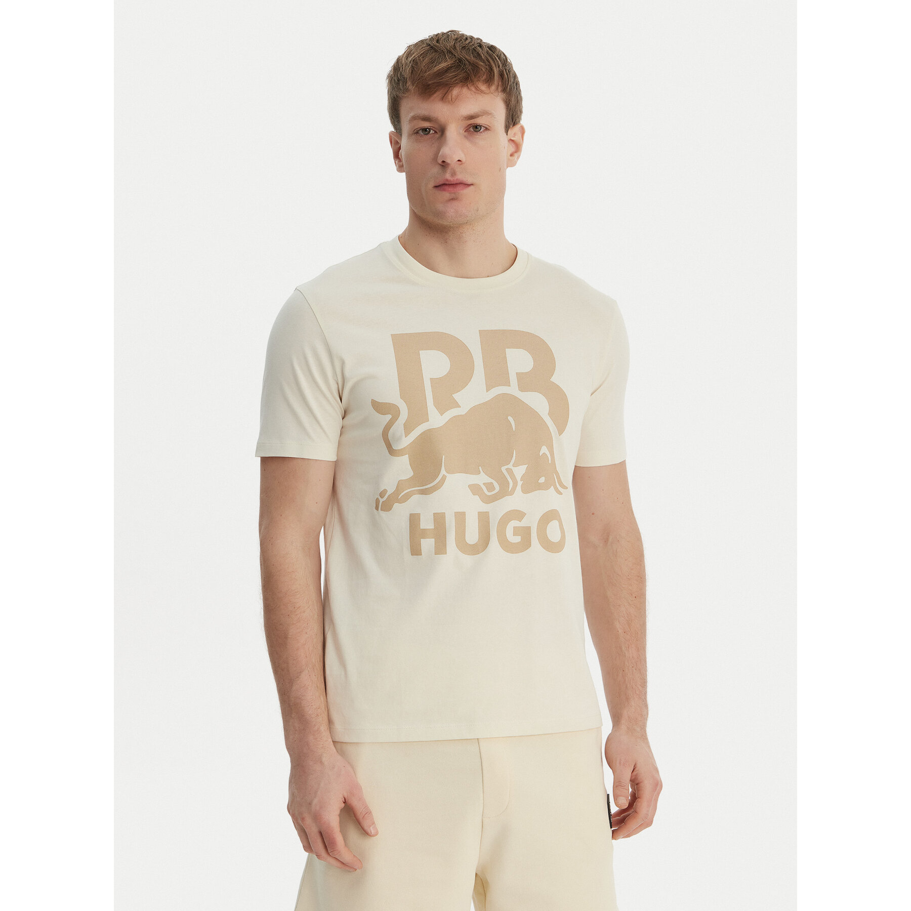 HUGO T-Shirt Dlix_RB 50559696 Écru Regular Fit