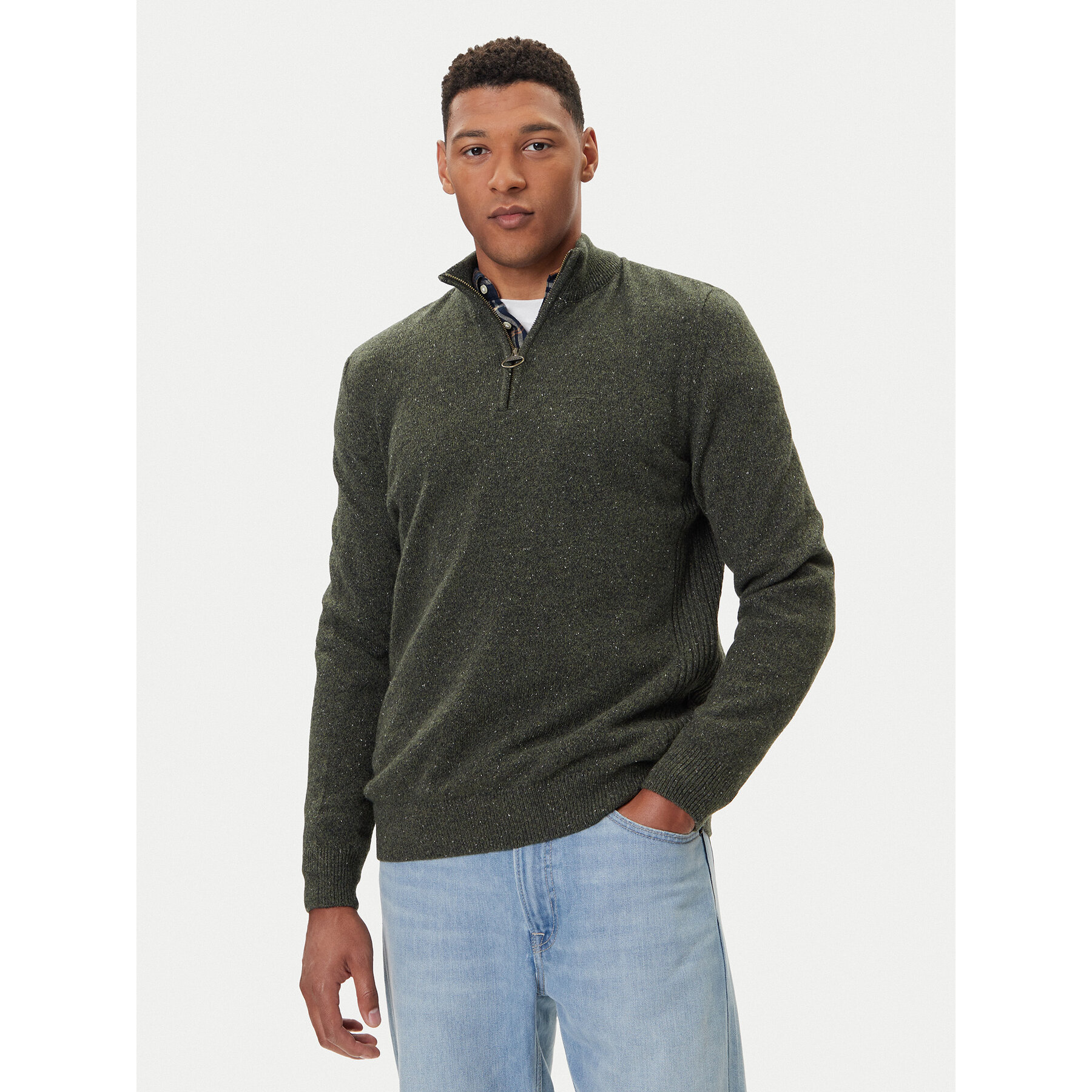 Barbour Pullover Tisbury MKN1187GN79 Grün Regular Fit