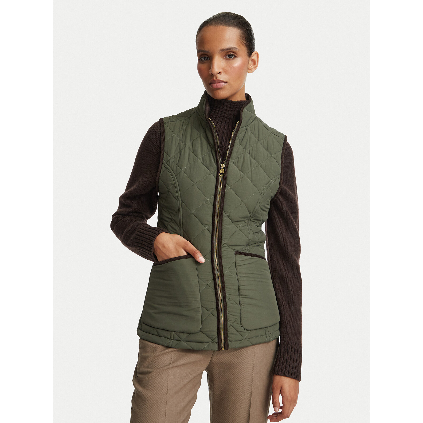 Hunter Bodywarmer HARW0019262 Khakifarben Slim Fit