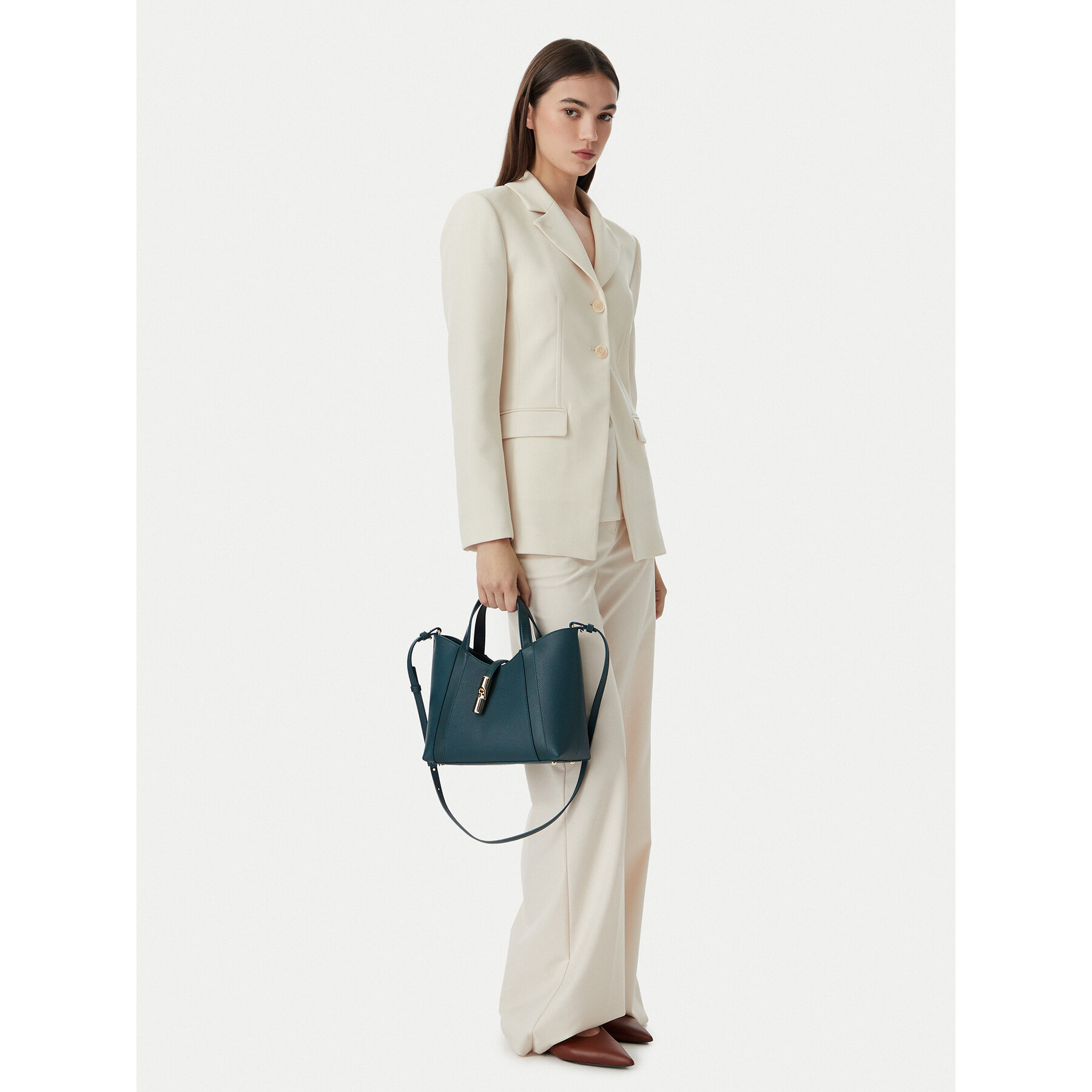 Ročna torba Furla Goccia S WB01789 BX3353 CN 4907S Temno zelena