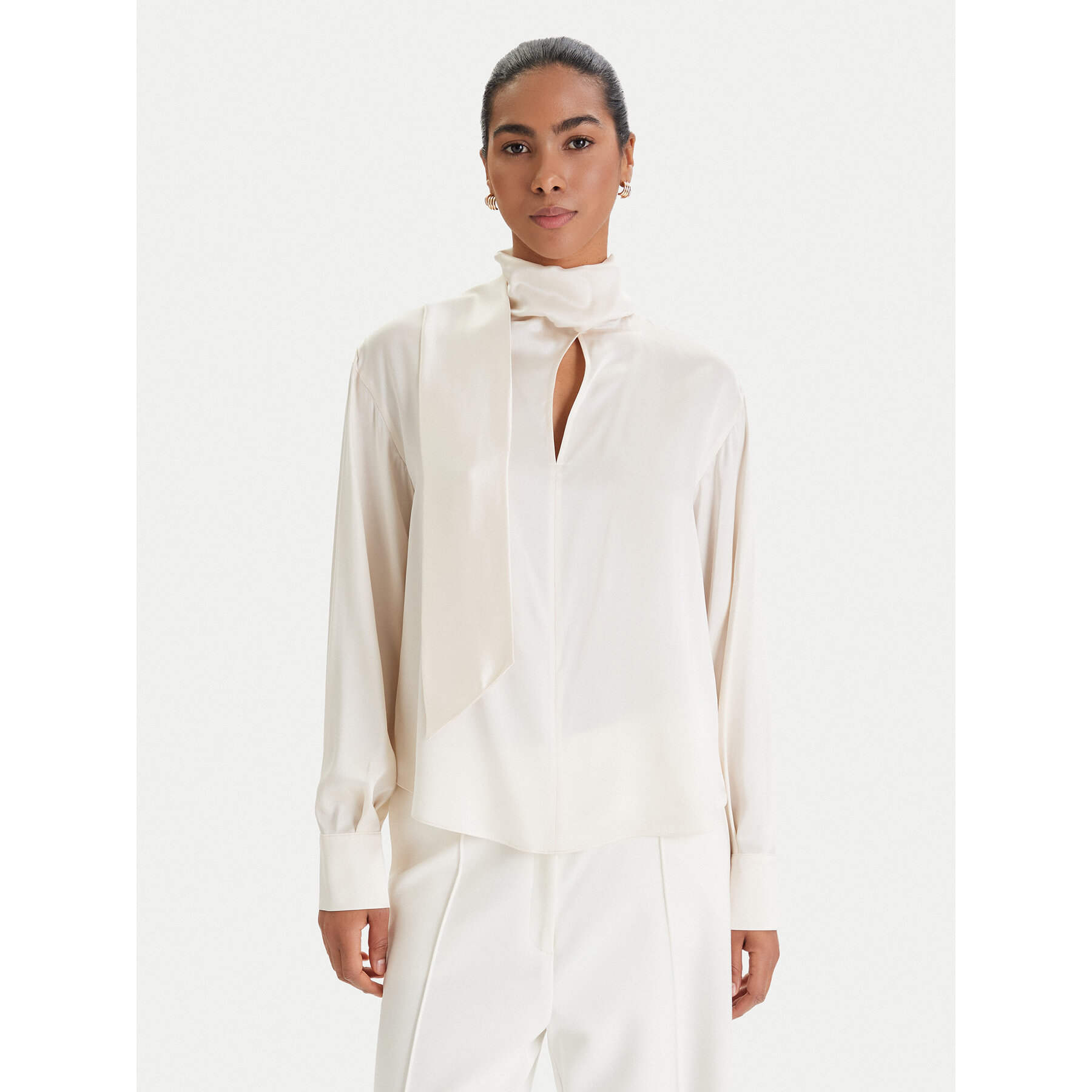 MAX&Co. Bluse Pascia 2616111051200 Écru Regular Fit
