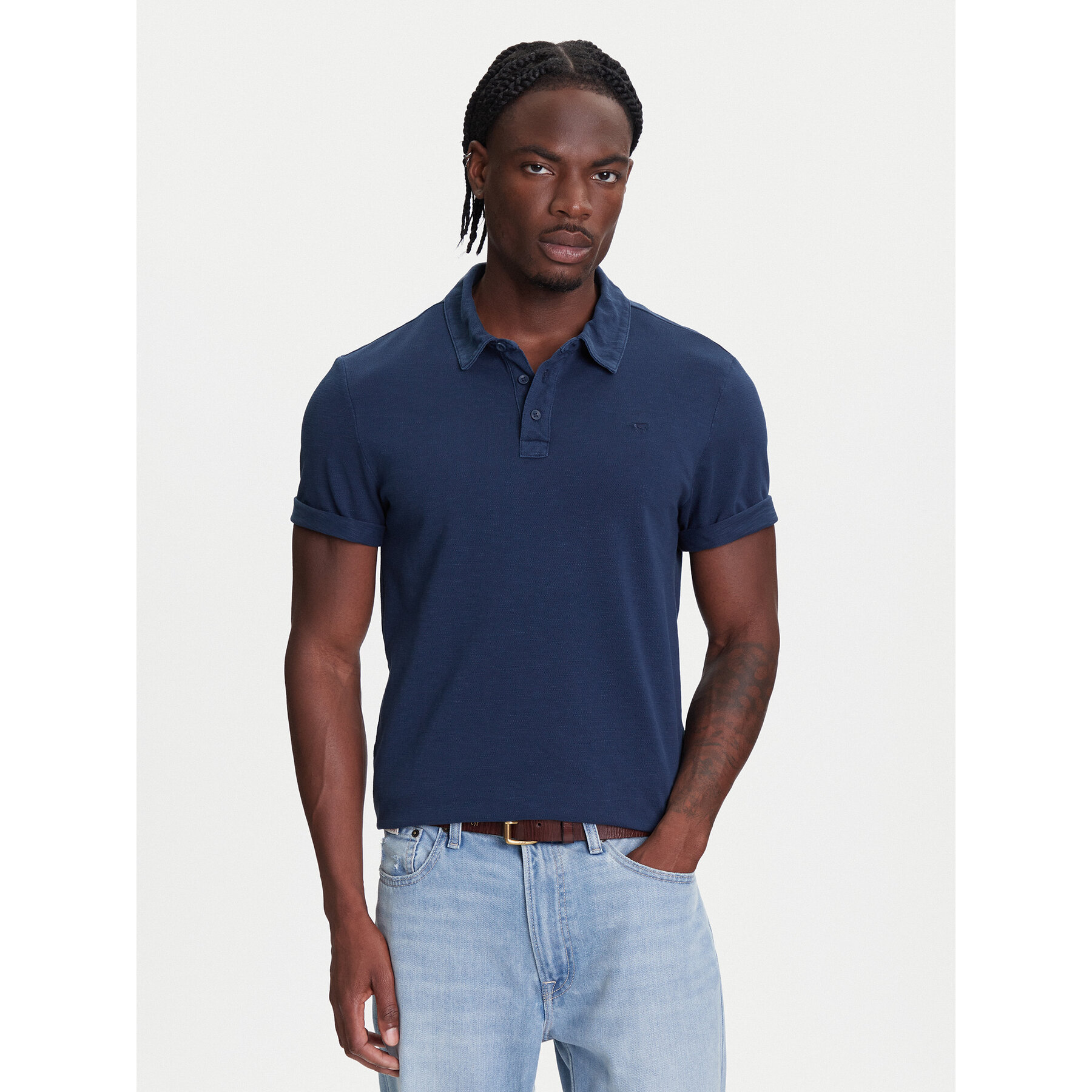 Mustang Polo Palco 1016505 Blu scuro Regular Fit