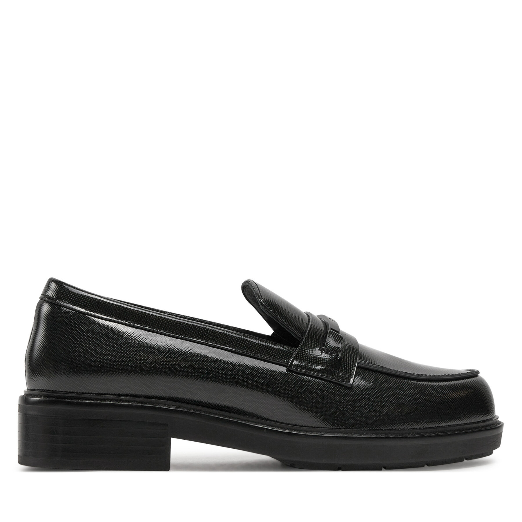 Dámske Lordsy Calvin Klein, Rozmer: 40, Čierna, Loafer W/M Bar Saff Lth HW0HW02076
