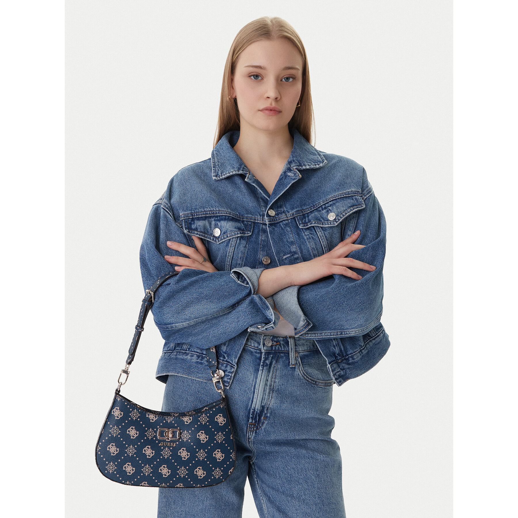 Geantă Guess Emelie Logo HWGP99 28180 Bleumarin