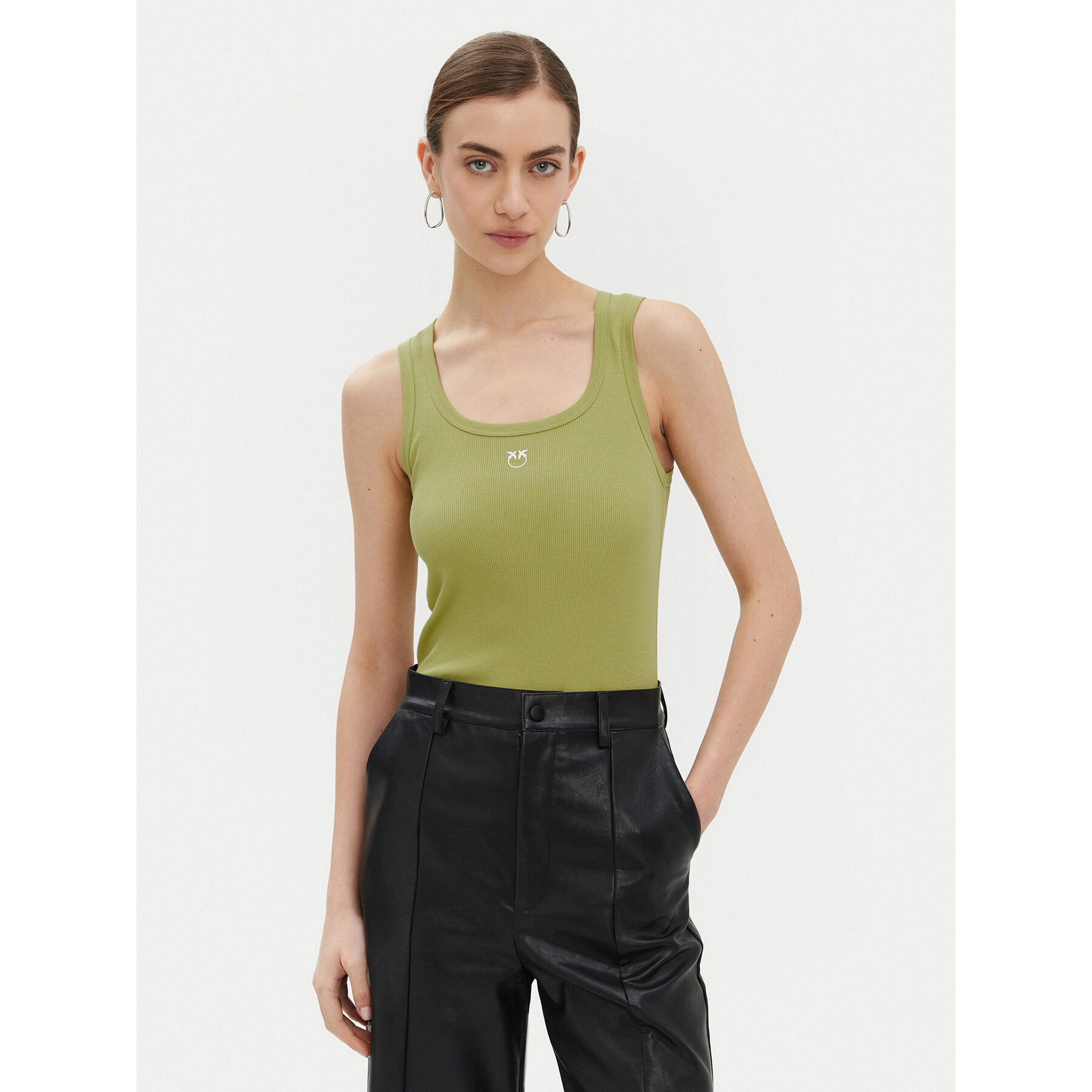 PINKO Felső Calcolatore 100807 Zöld Regular Fit