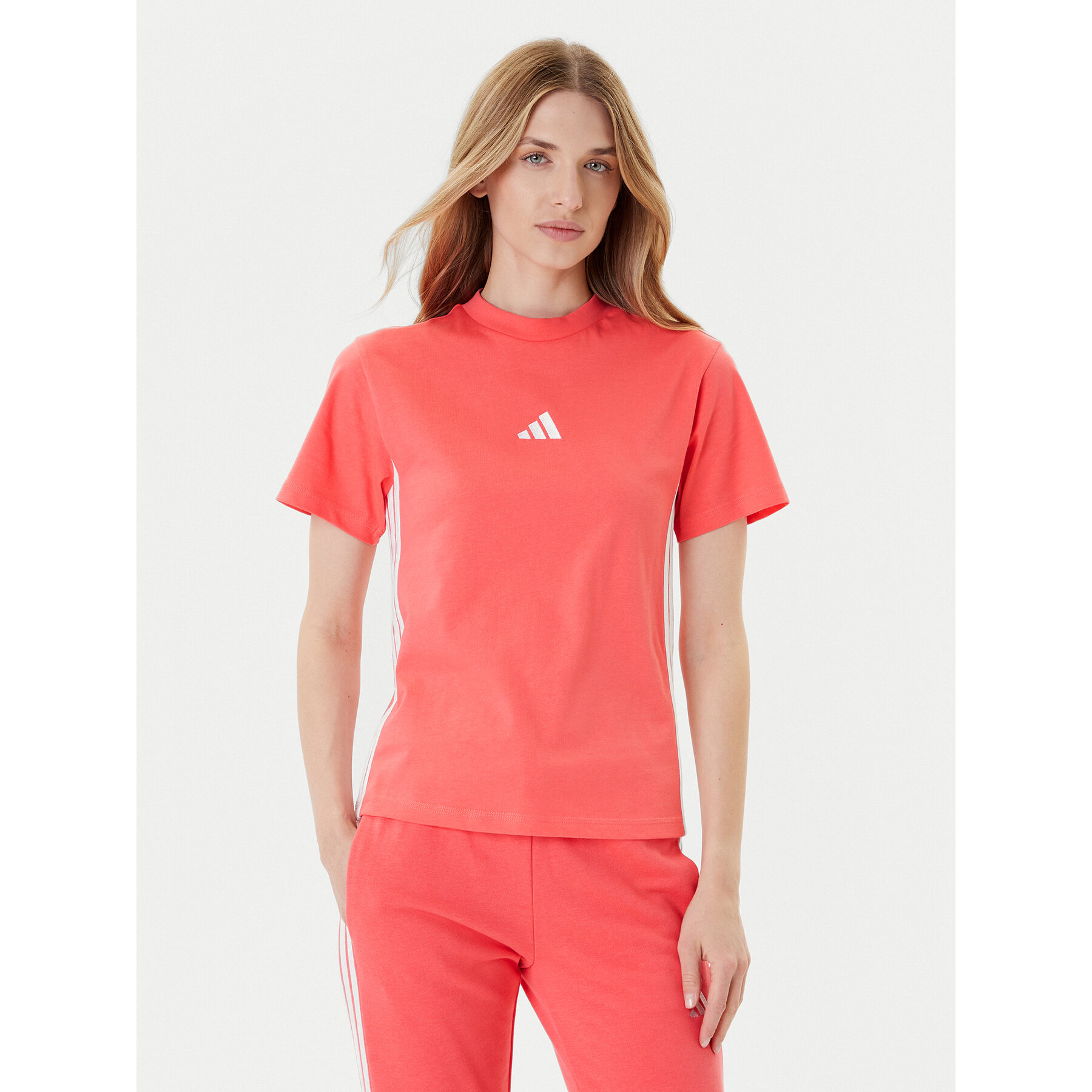 adidas T-Shirt Essentials 3-Stripes KE4377 Κοραλλί Regular Fit