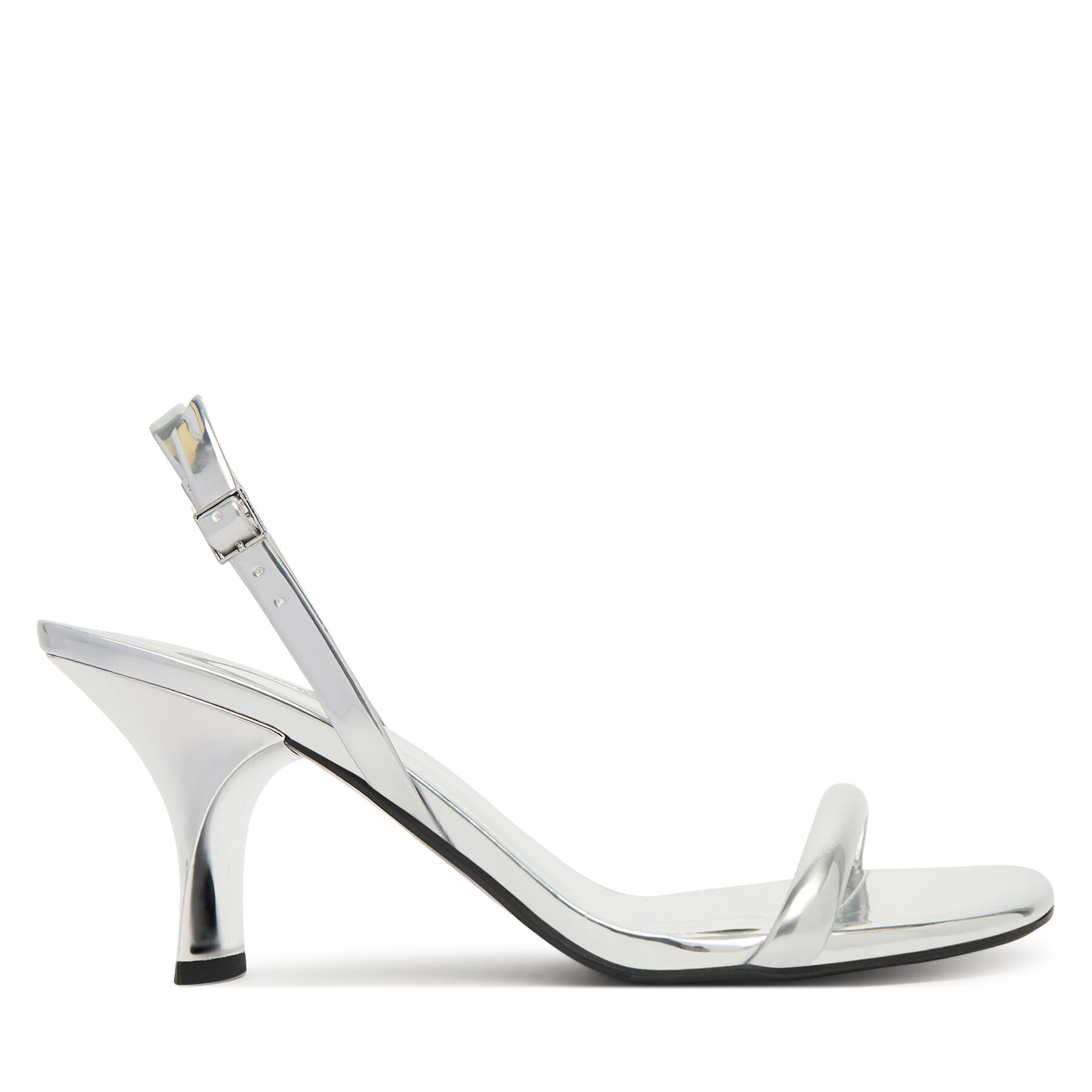 Sandále Calvin Klein Sculpt Kitt Heel Strappy Lth Met HW0HW02709 Strieborná