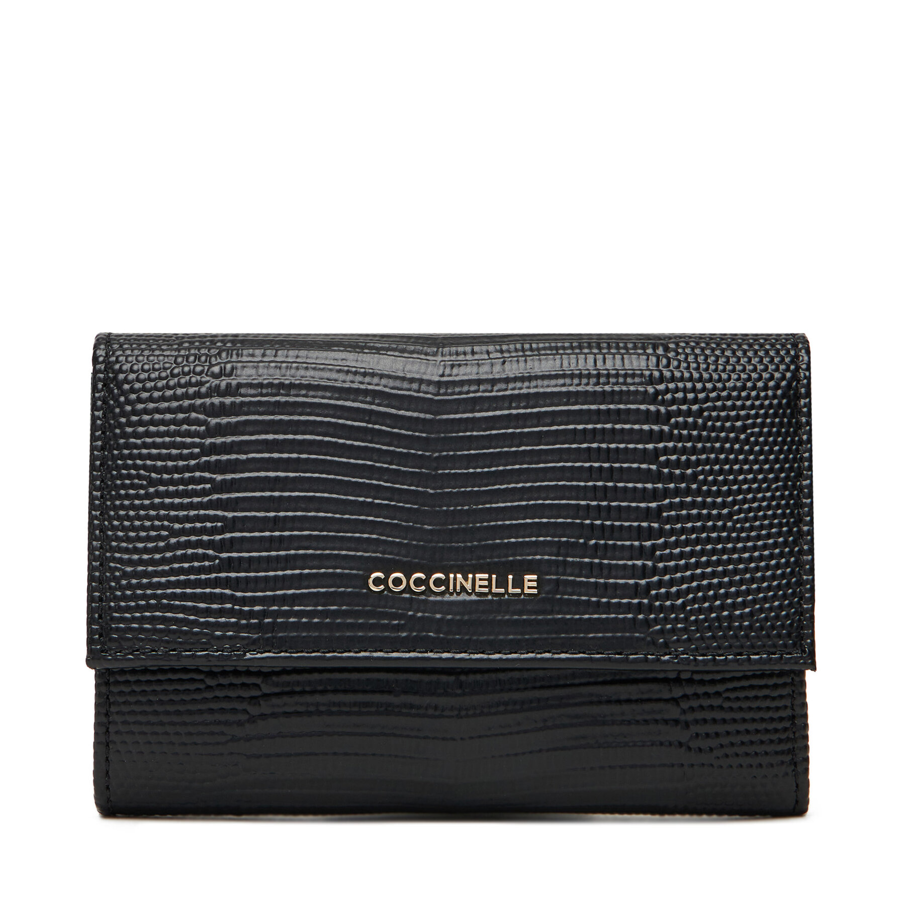 Coccinelle Μεγάλο Πορτοφόλι Γυναικείο Coccinelle TL4 Metallic Lizard E2 TL4 11 66 01 Μαύρο