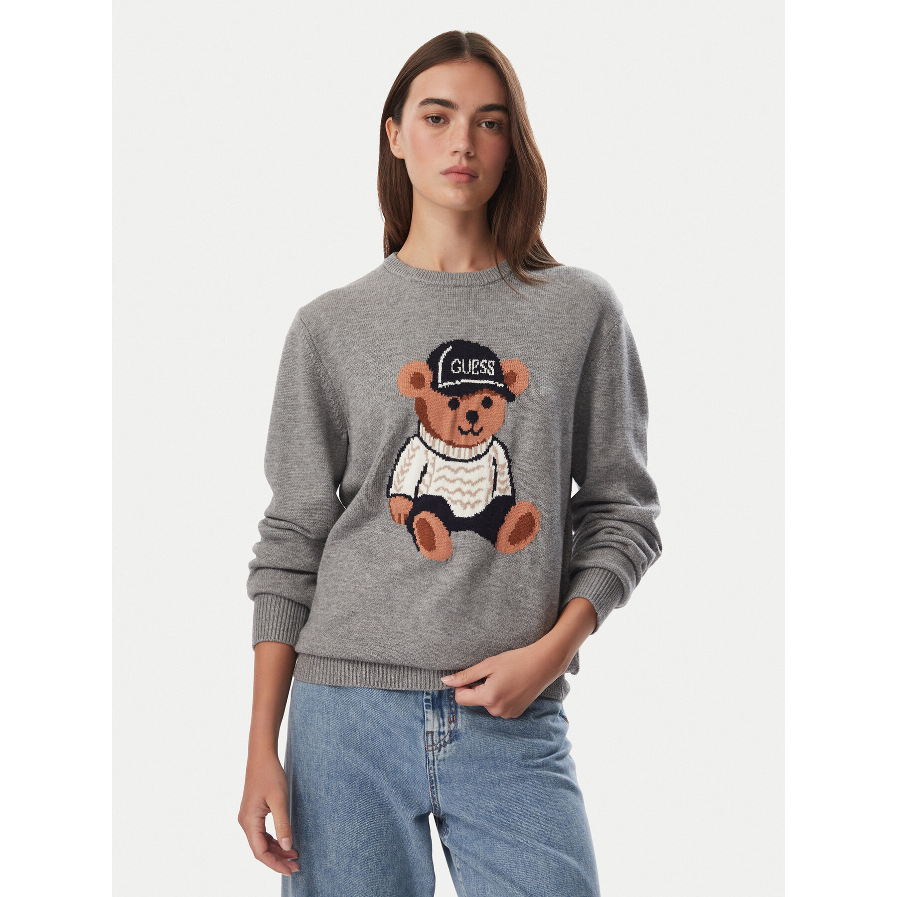 Guess Pullover W6BR84 Z1927 Grau Regular Fit