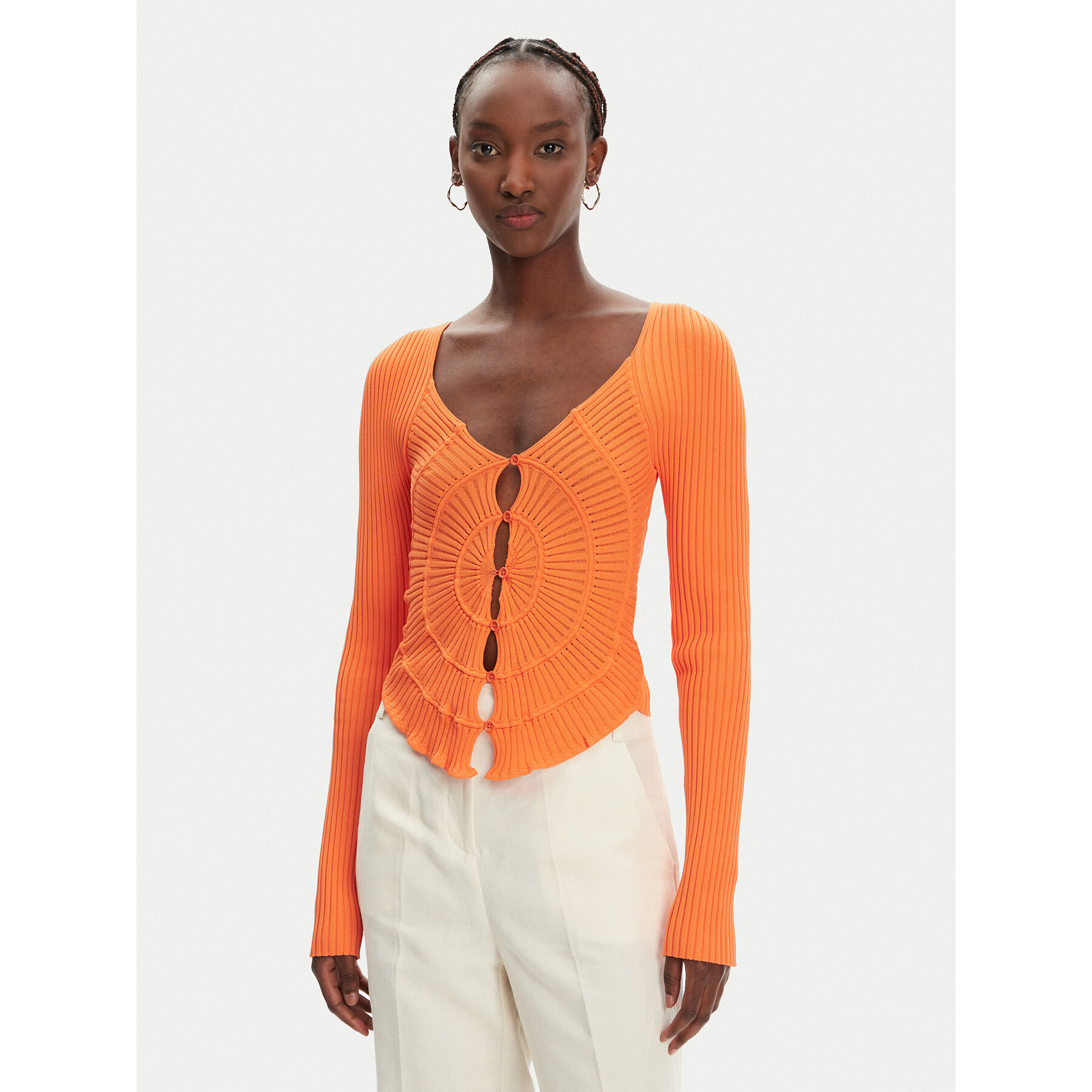 PINKO Strickjacke Vergina 104627 A2E6 Orange Slim Fit