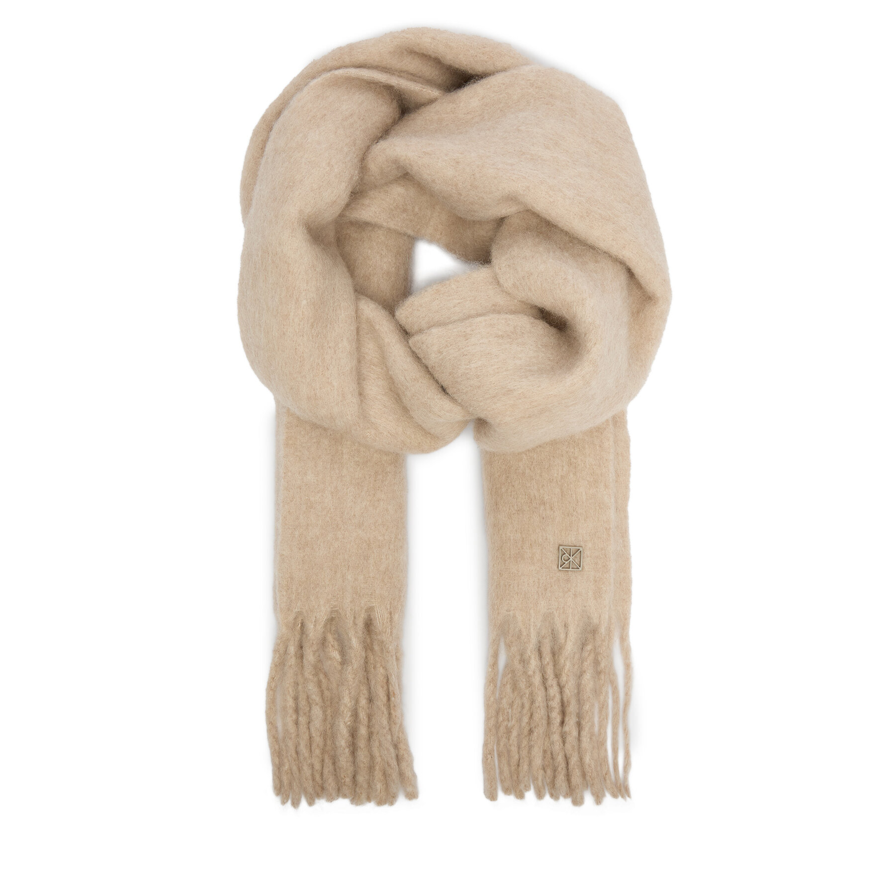 Šál Calvin Klein Emblem Brushed LV04D8069G Béžová