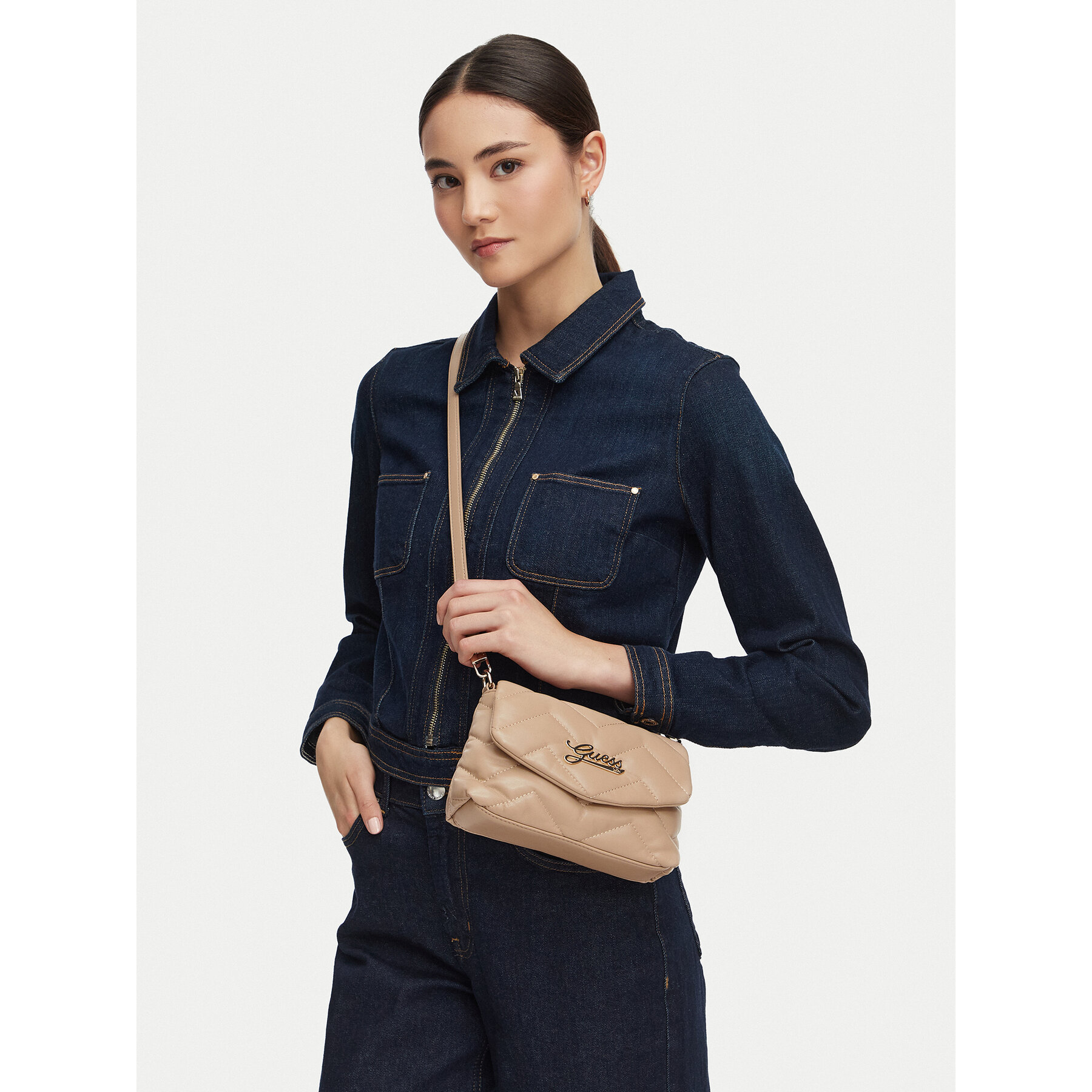 Ročna torba Guess J6YZ16 W2538 Bež
