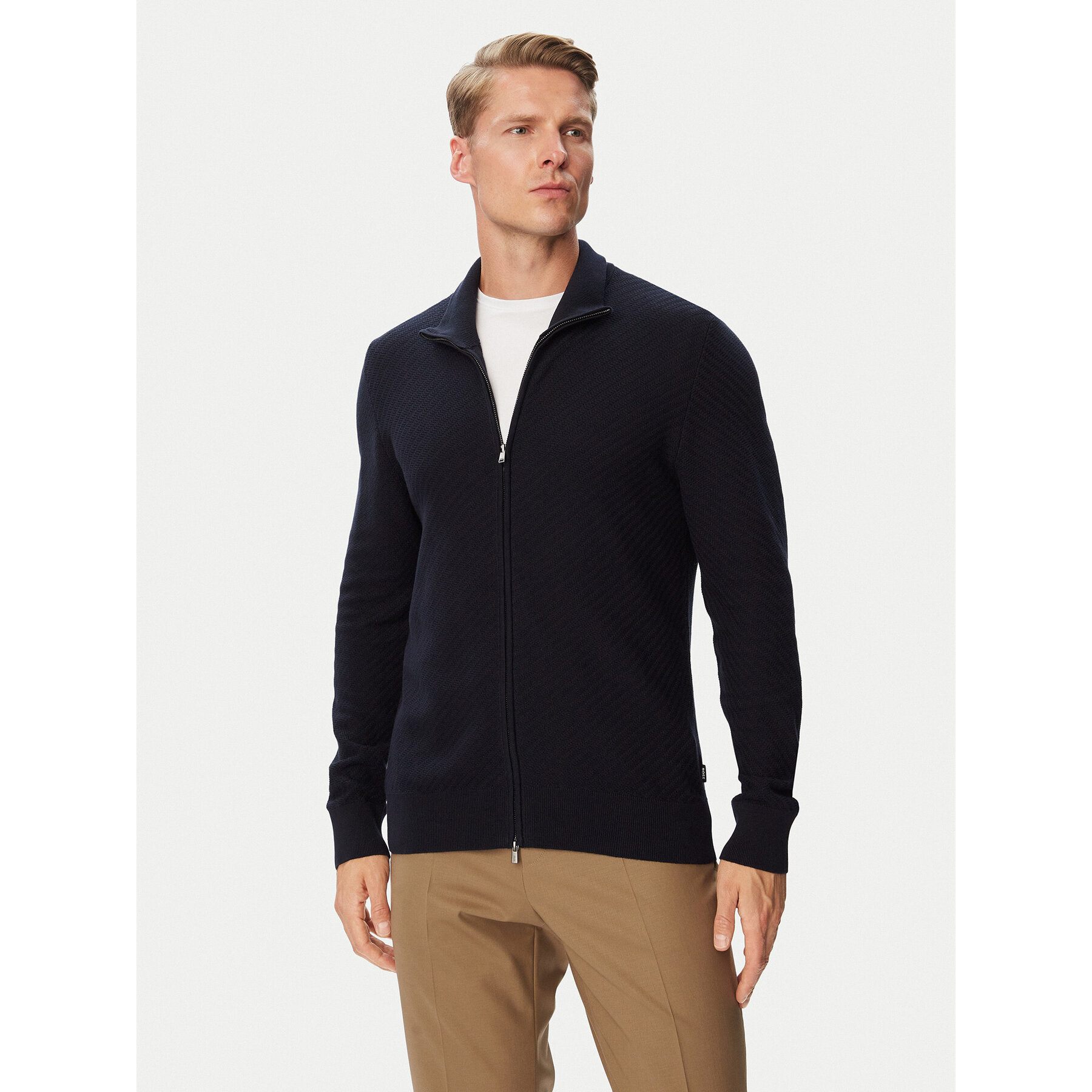 BOSS Strickjacke H-Loretti 50565500 Dunkelblau Regular Fit