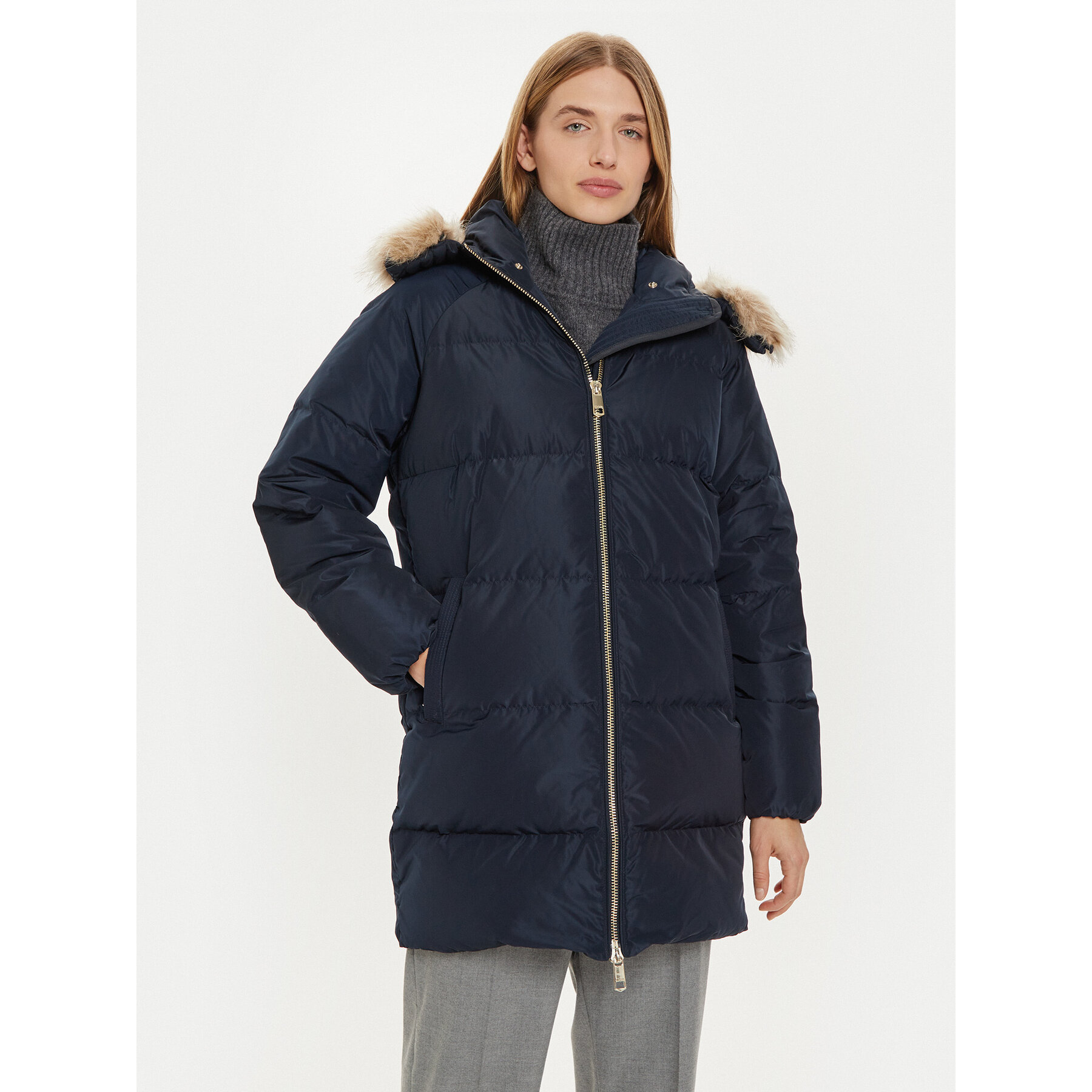 Tommy Hilfiger Daunenjacke WW0WW42743 Dunkelblau Regular Fit